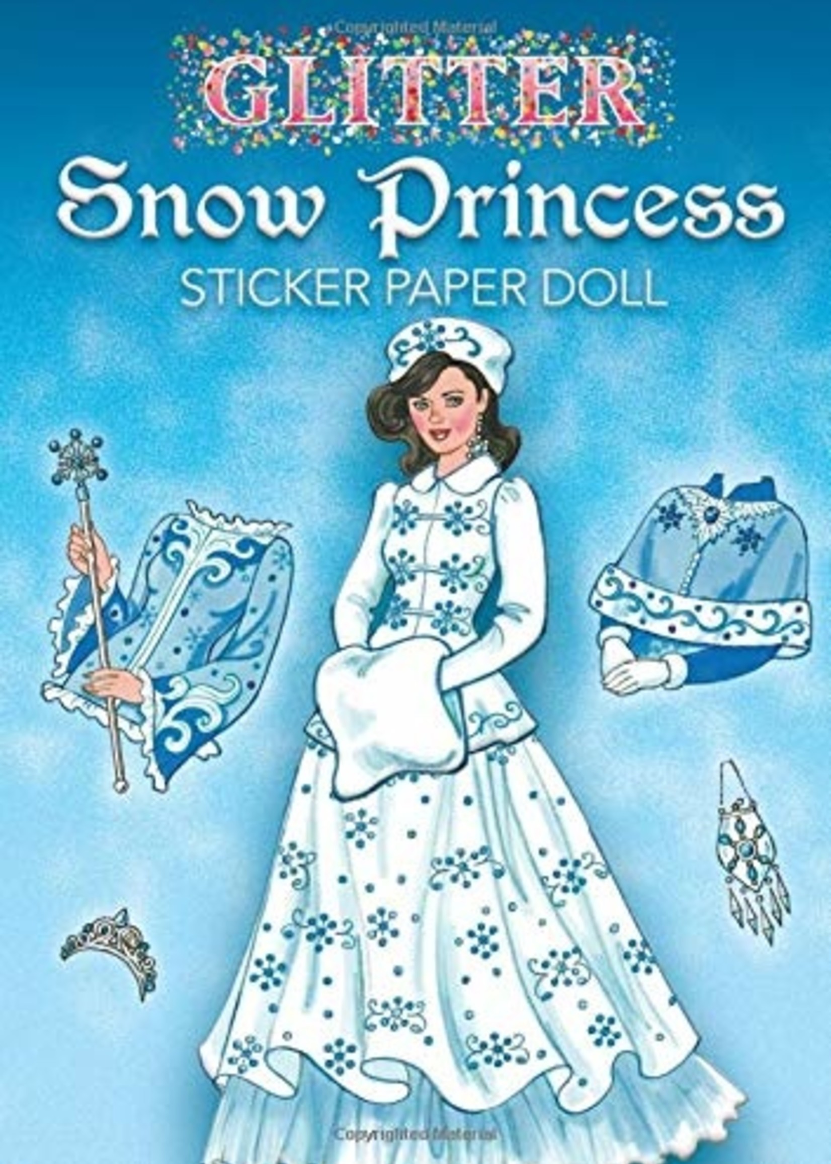 Dover Mini, Glitter Snow Princess Sticker Paper Doll