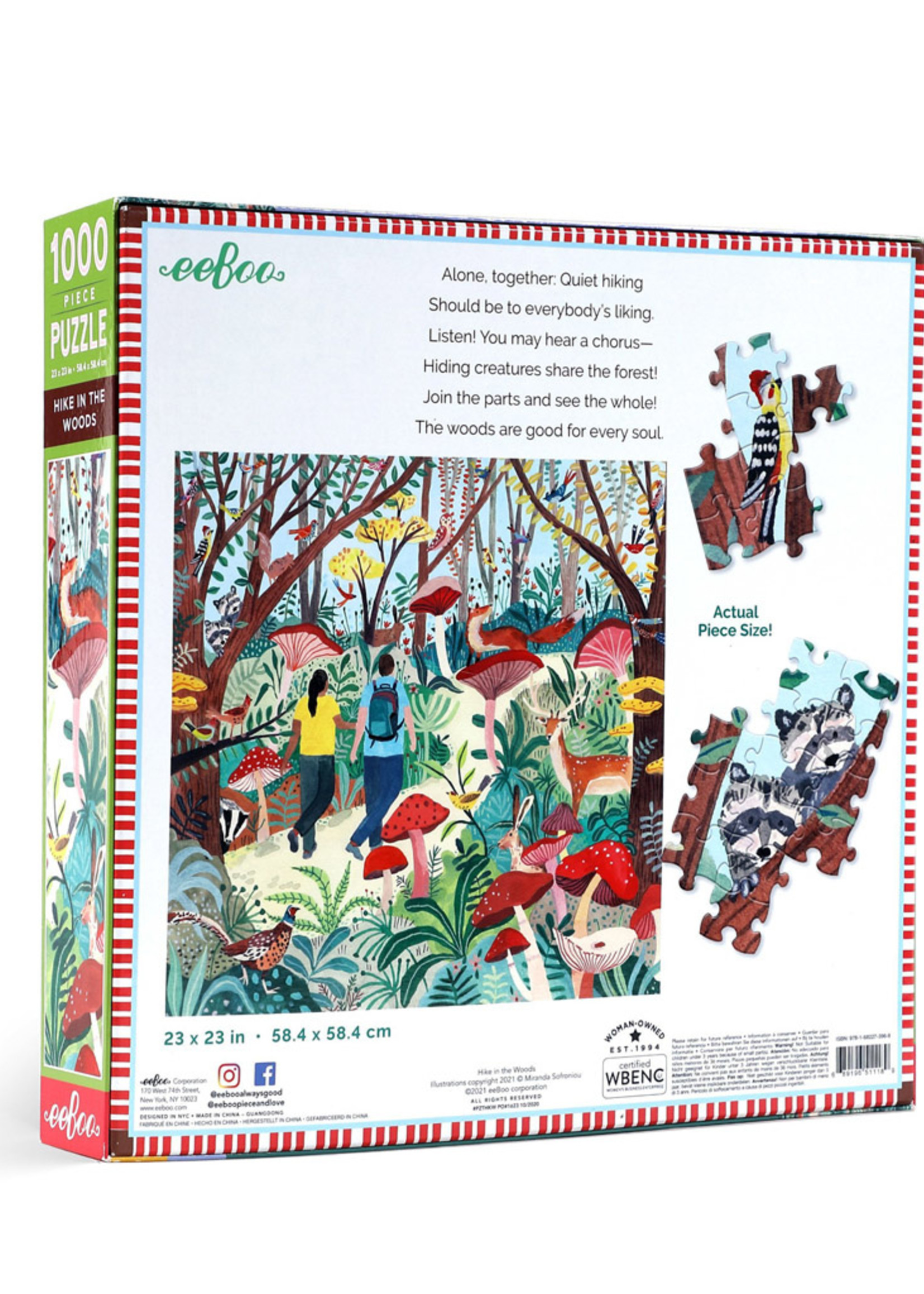 eeBoo Hike in the Woods Puzzle, 1000pc - Box