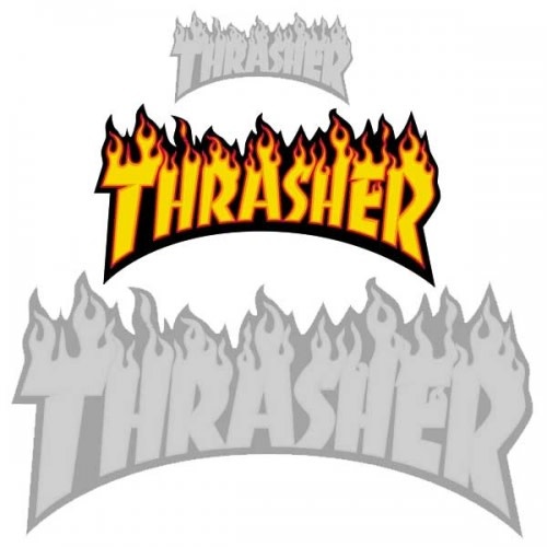 Thrasher Flame Sticker (Medium) 6" Assorted Attic Skate & Snow Shop