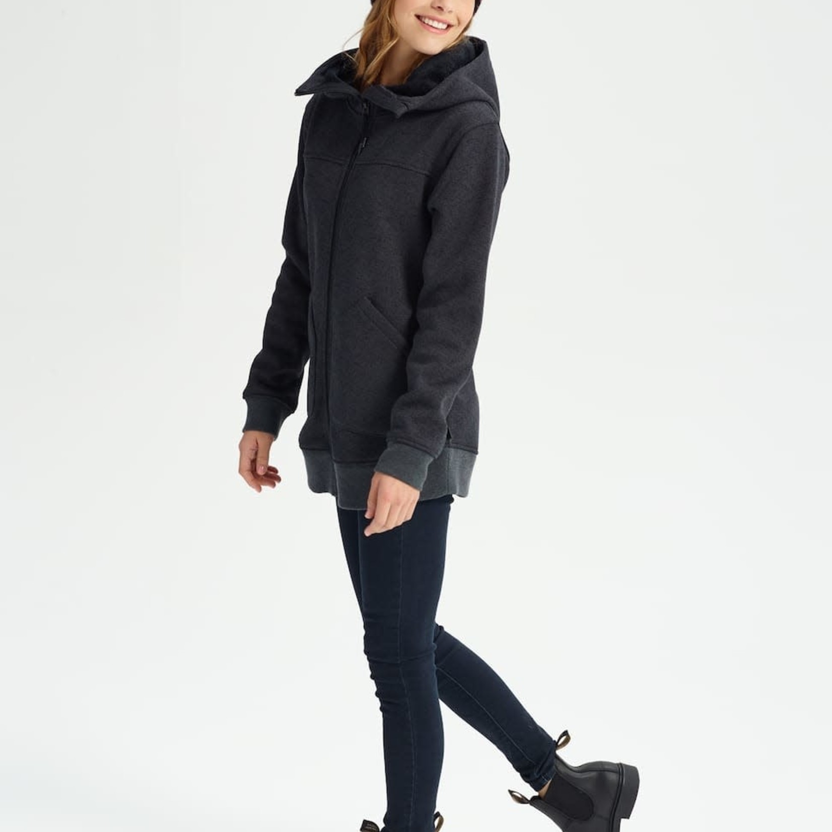 Burton 2019 Burton Women's Minxy Full-Zip Fleece Hoodie - True Black Heather