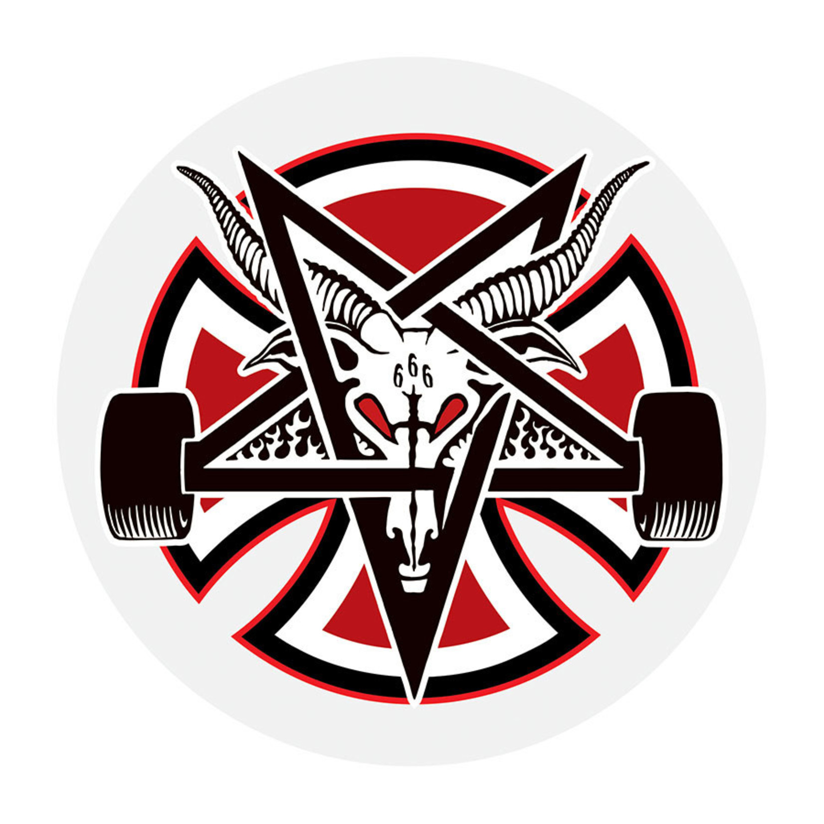 Independent Independent Thrasher Pentagram 2.75" Sticker - Red/White/Black