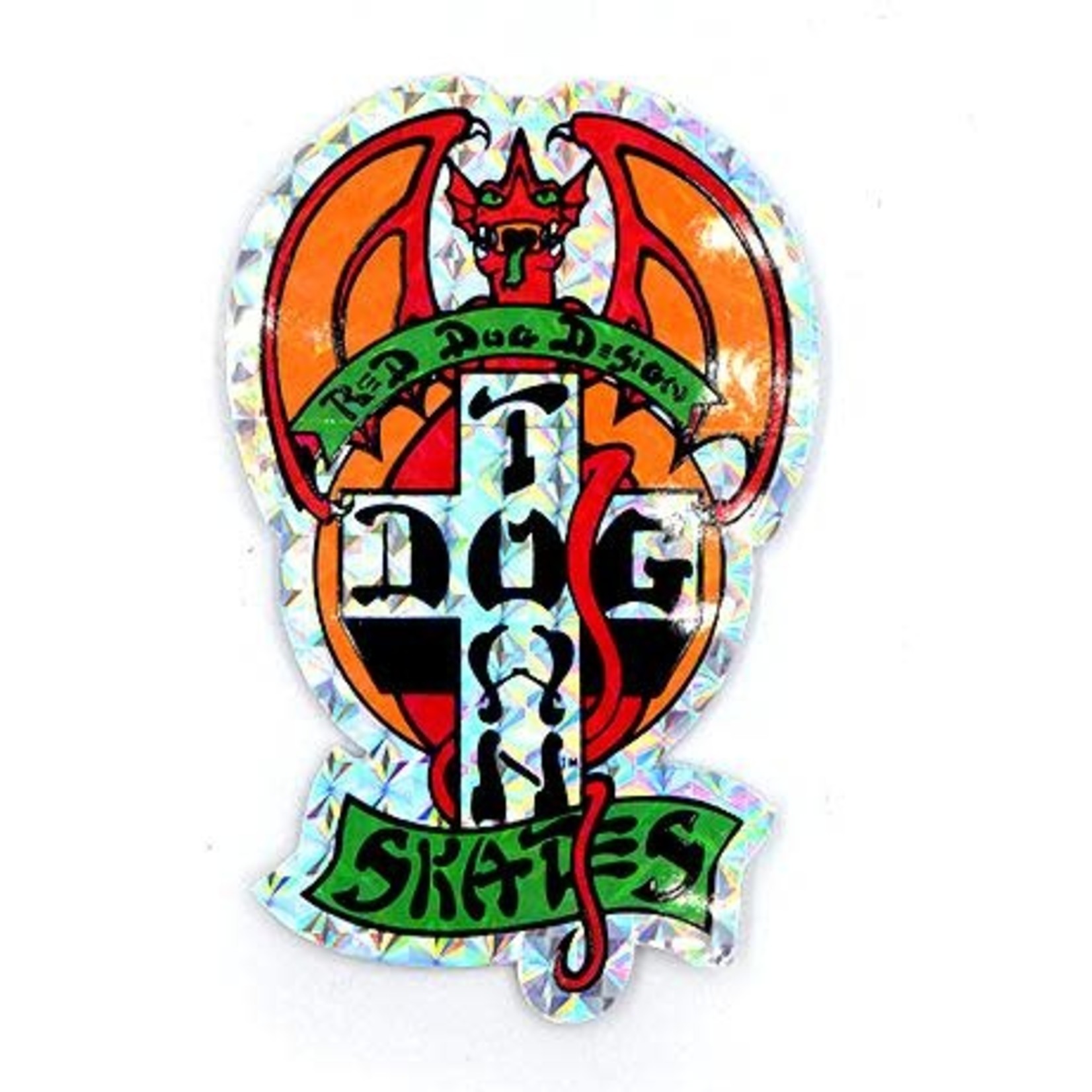 Dogtown Dogtown Prismatic 70's Sticker - 4" - Red Dog