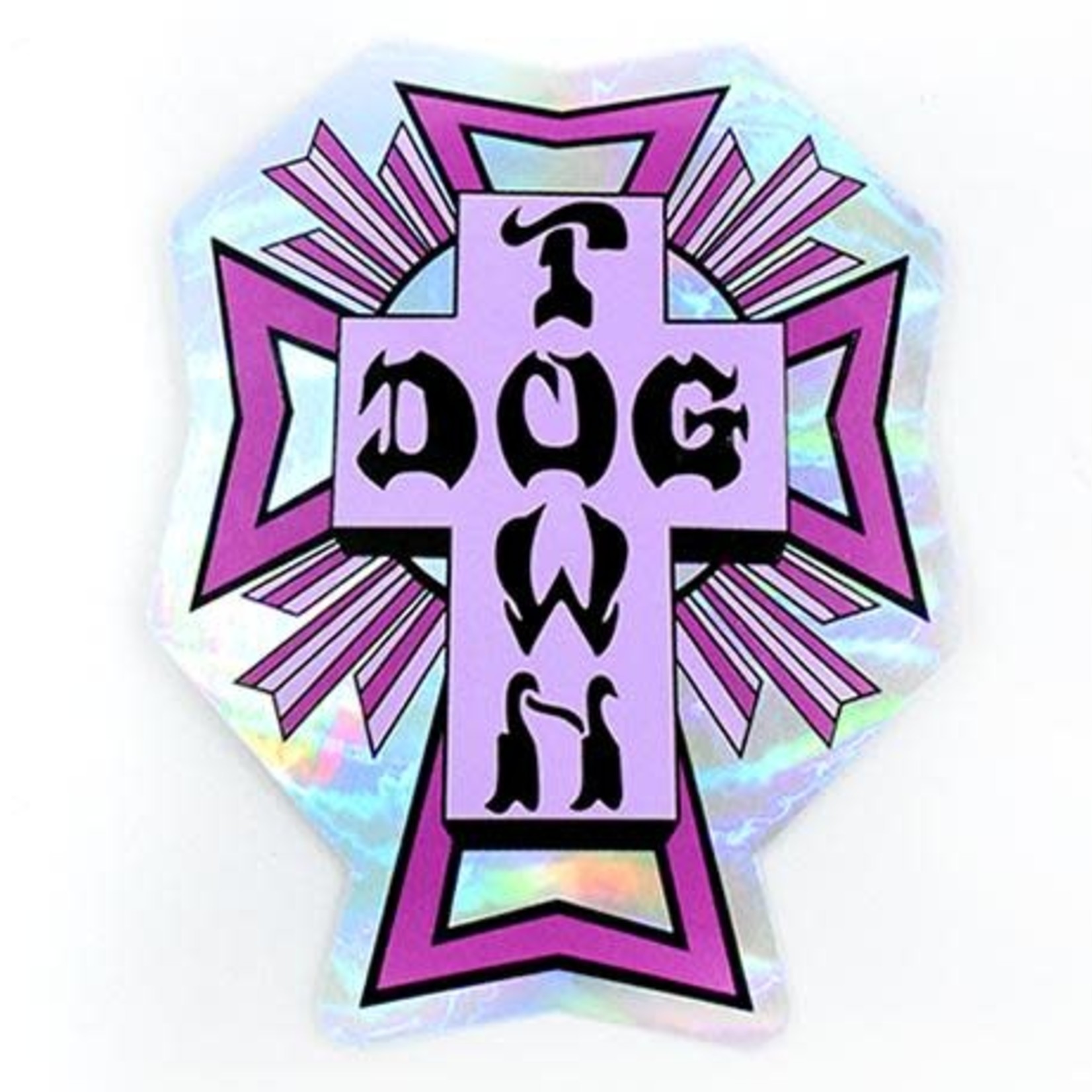 Dogtown Dogtown Foil Cross Logo Flag 4" Die Cut Sticker - Asst'd Colors