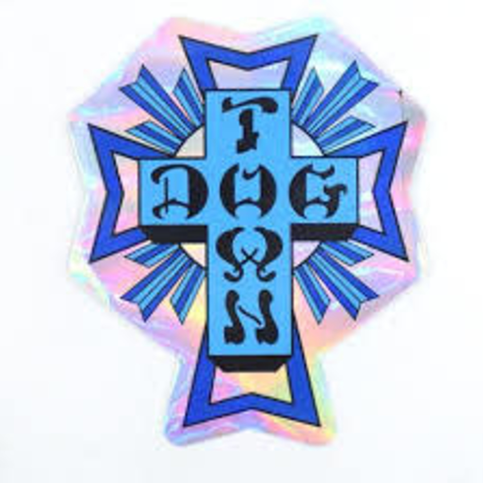 Dogtown Dogtown Foil Cross Logo Flag 4" Die Cut Sticker - Asst'd Colors