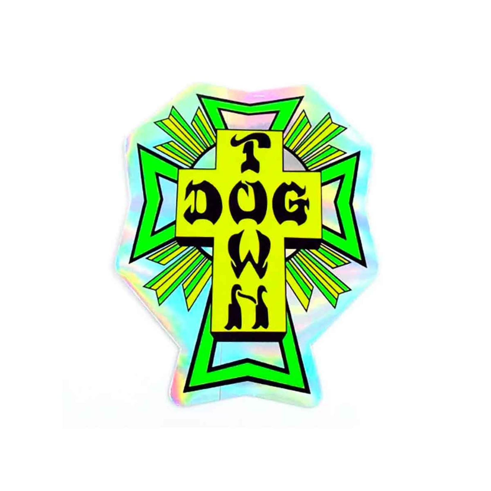 Dogtown Dogtown Foil Cross Logo Flag 4" Die Cut Sticker - Asst'd Colors