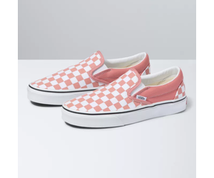 salmon checkered vans