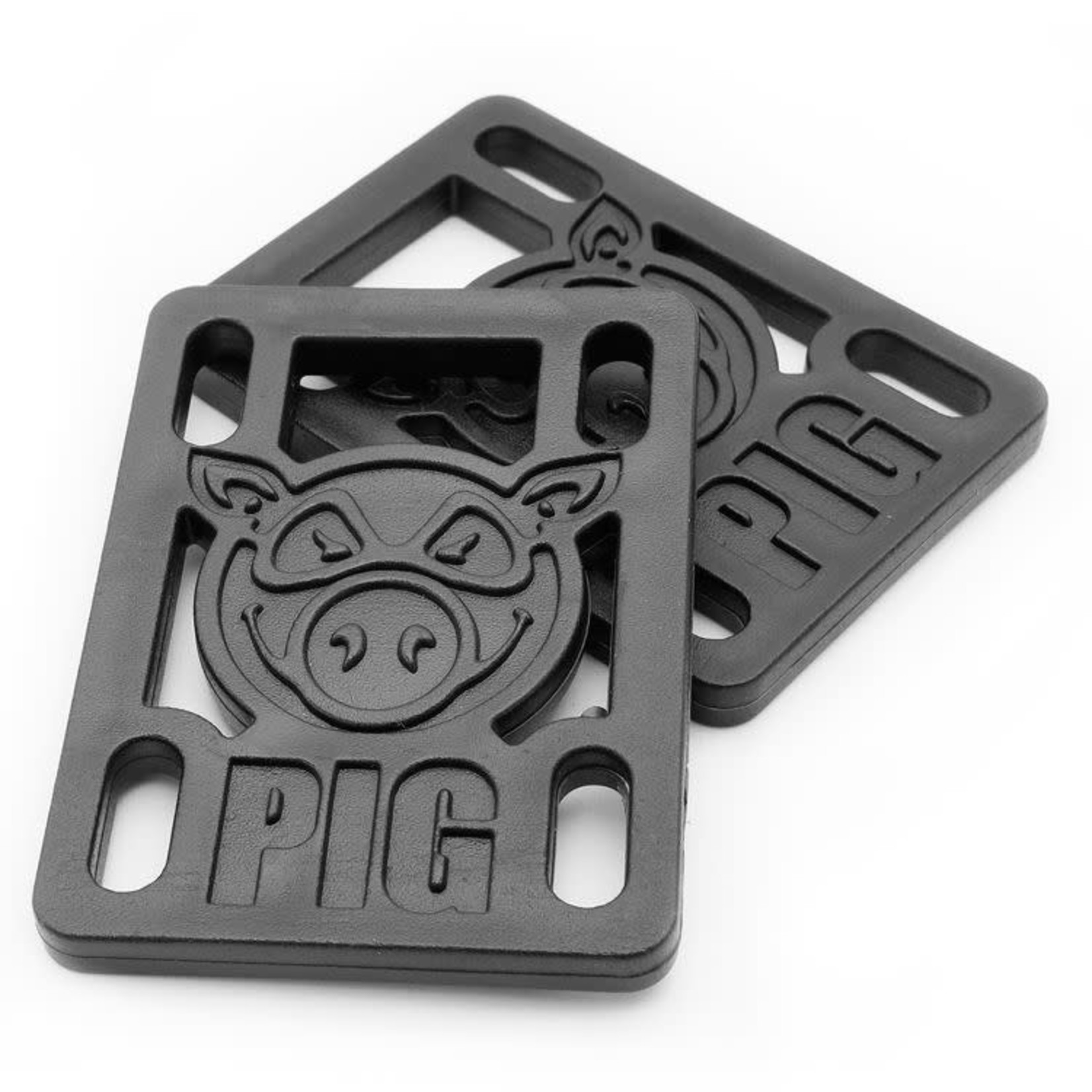 Pig Wheels Pig Wheels - 1/4" Hard Riser Black (Set of 2)
