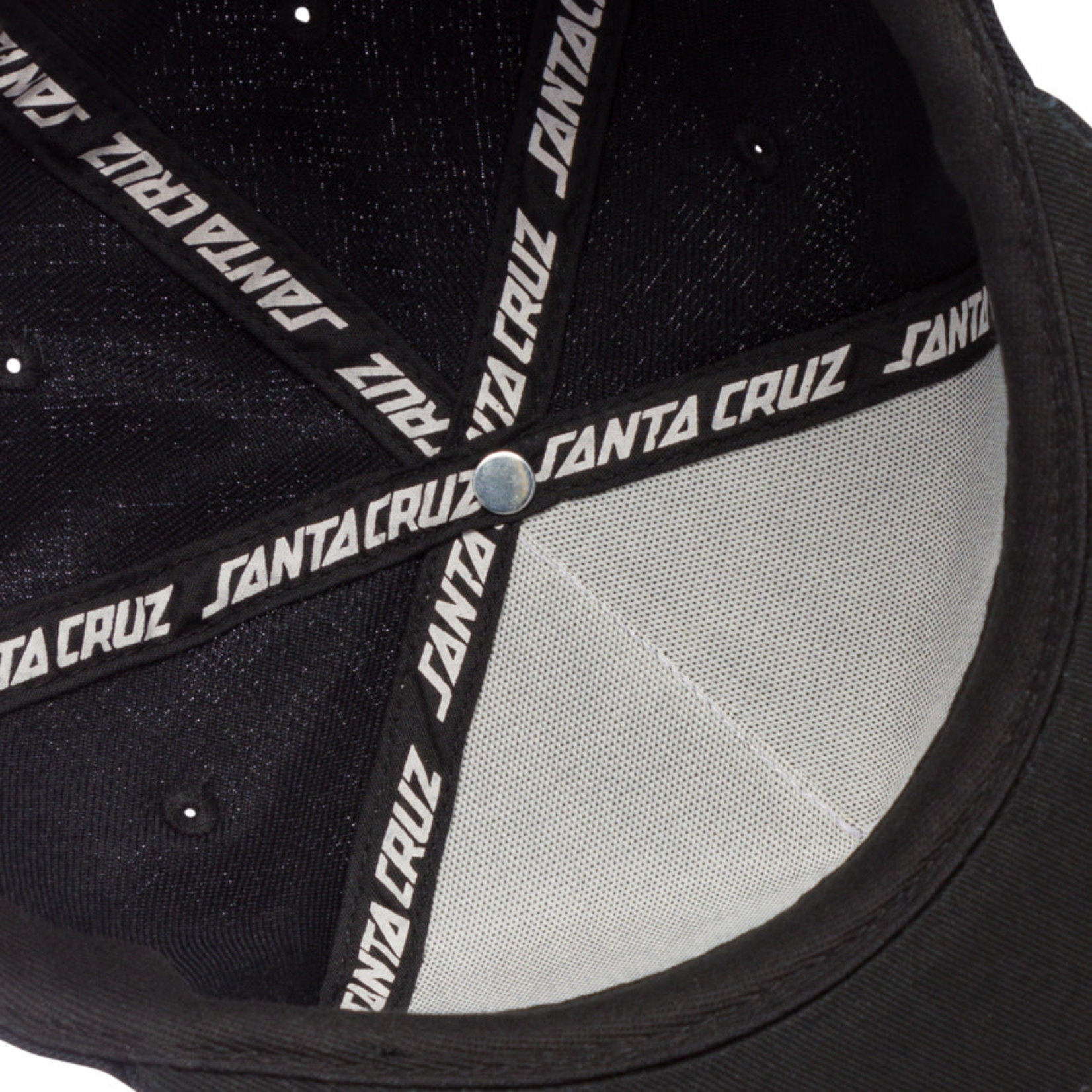 Santa Cruz Skateboards Santa Cruz Check Ringed Flamed Dot Mid Profile Snapback Hat - Black
