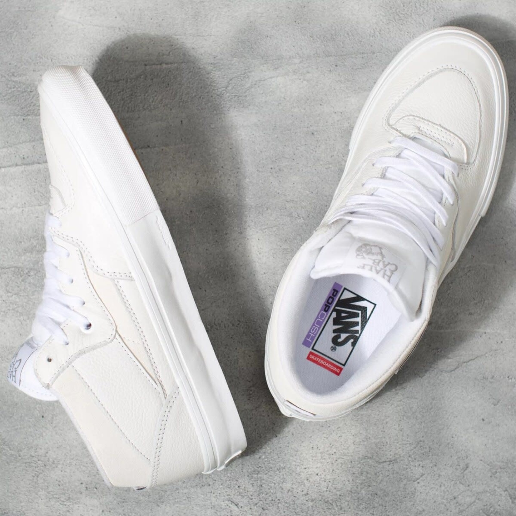 Vans Vans Mens DAZ Half Cab Skate Shoes - White/White