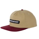 Independent Independent Groundwork Snapback Mid Profile Hat - Tan/Burgundy