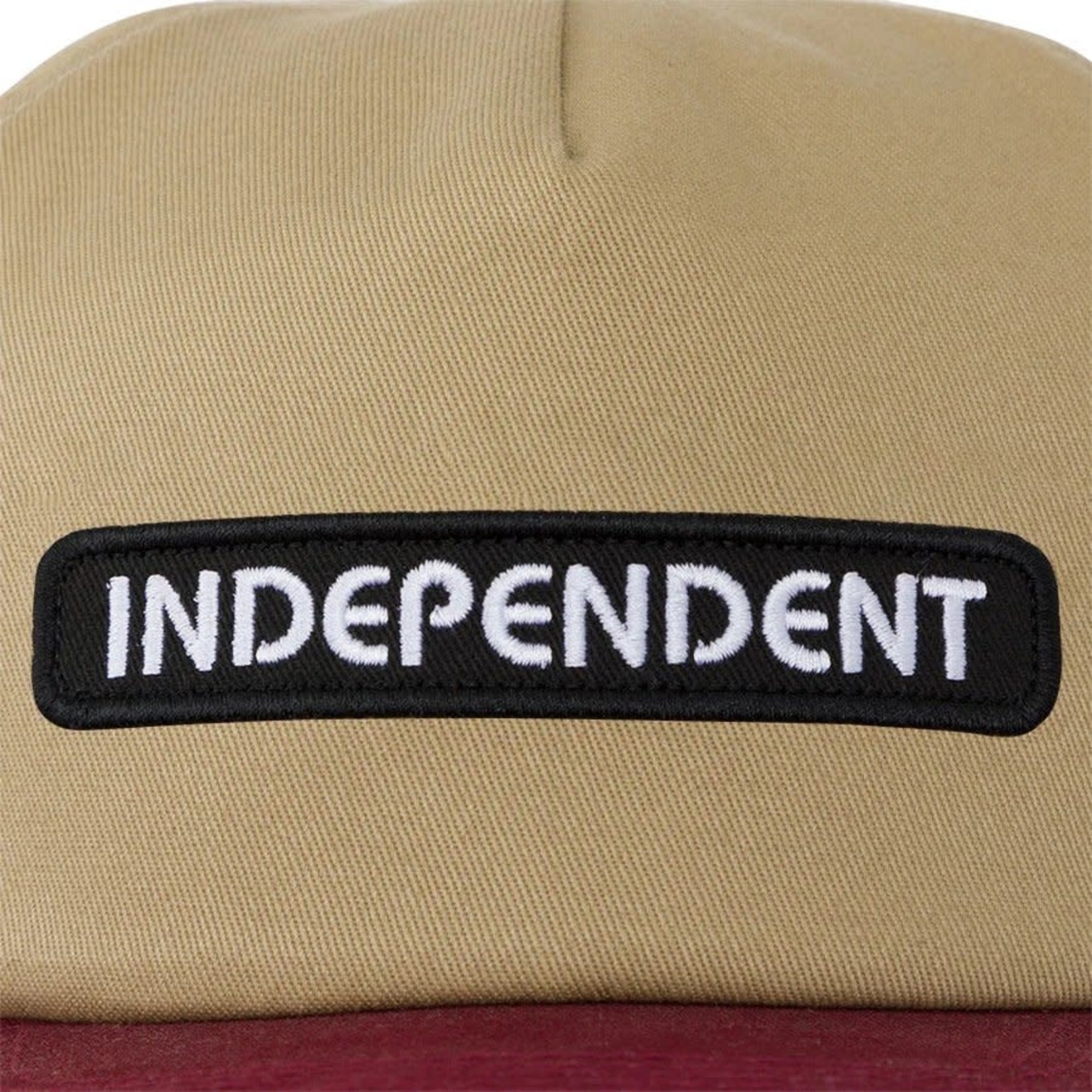 Independent Independent Groundwork Snapback Mid Profile Hat - Tan/Burgundy