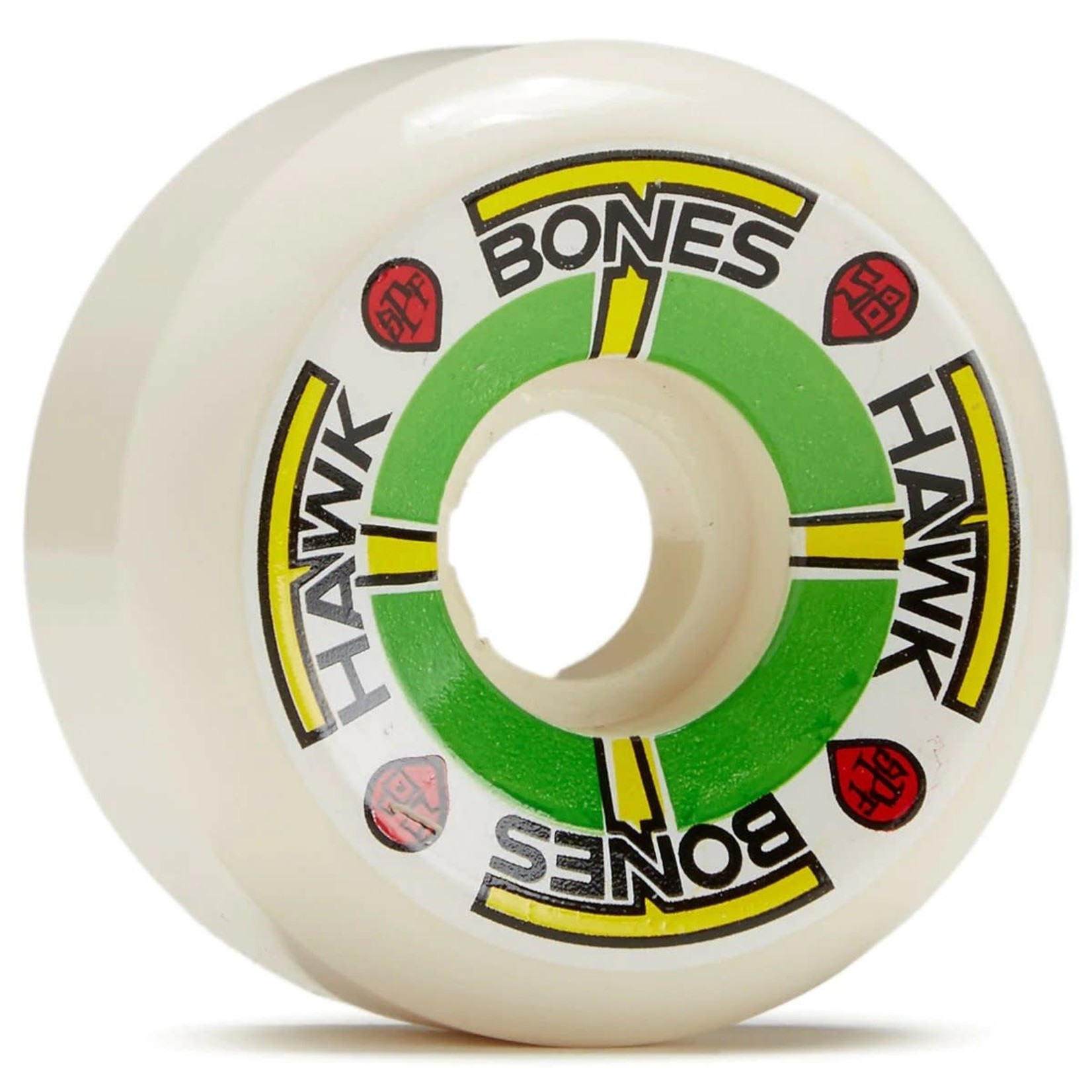 Bones 58mm 84b P5 Bones Sidecut Hawk T-Bones Wheels - White (set of 4)