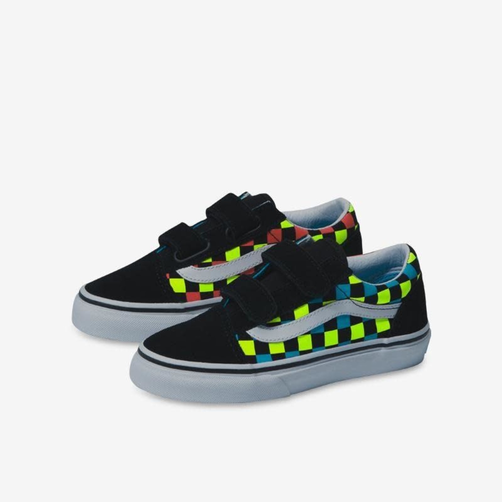 Vans Vans Old Skool V Kids Shoes - Neon Glow Check -