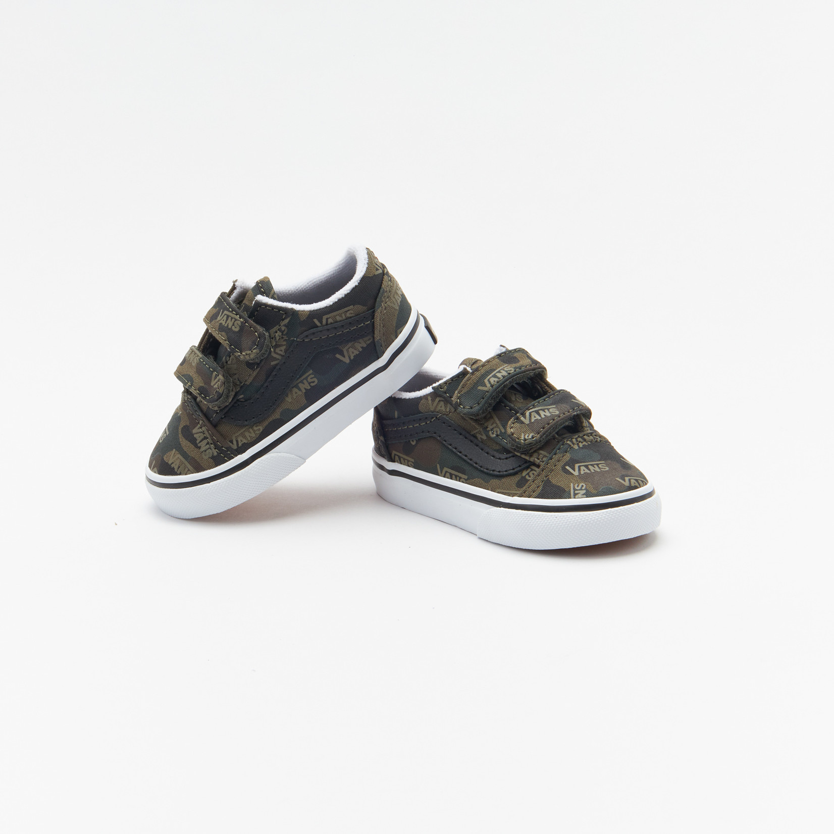 Vans Vans Velcro Old Skool V Camo Shoe - Black/Timberwolf