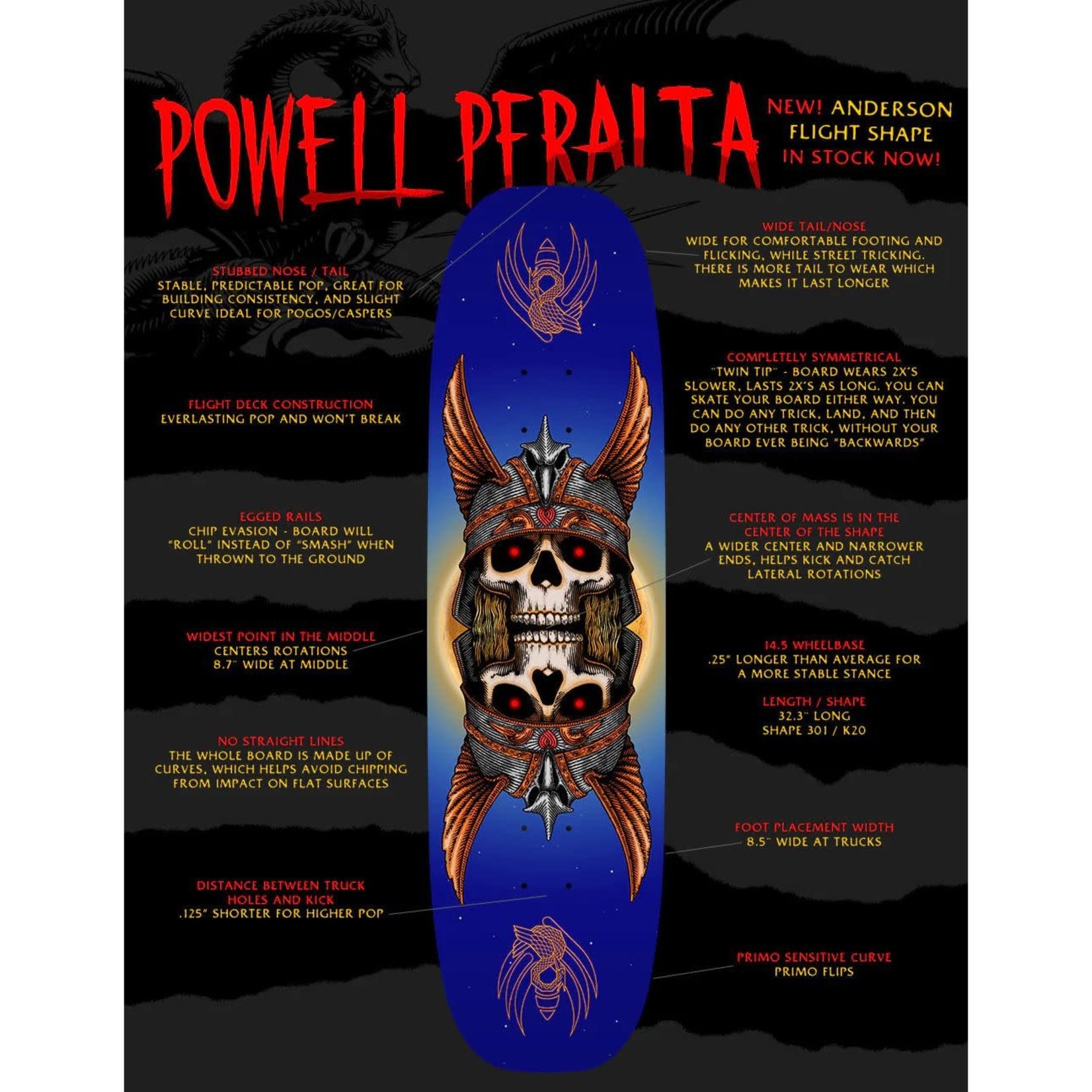 Powell Peralta Powell Peralta Pro Anderson Heron 2 Flight Egg Deck - 8.7"x 32.3" K20 301