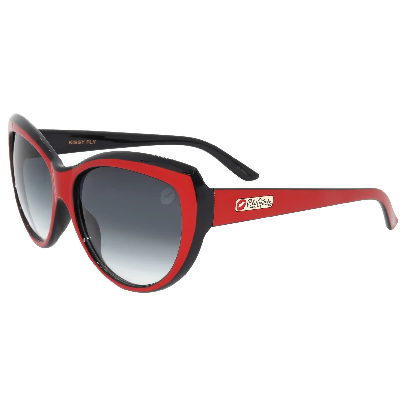 Black Flys Black Flys Kissy Fly Sunglasses - Red Black w/ Smoke Grad Lens