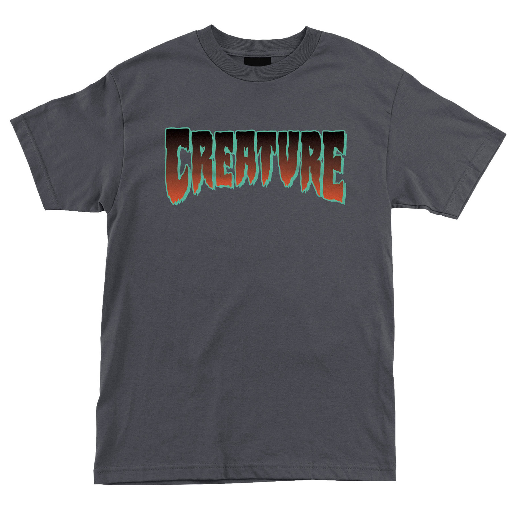 Creature Creature Logo T-Shirt - Charcoal/Turquoise