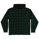 Creature Creature Bonehead L/S Hood Flannel Jacket - Black/Green