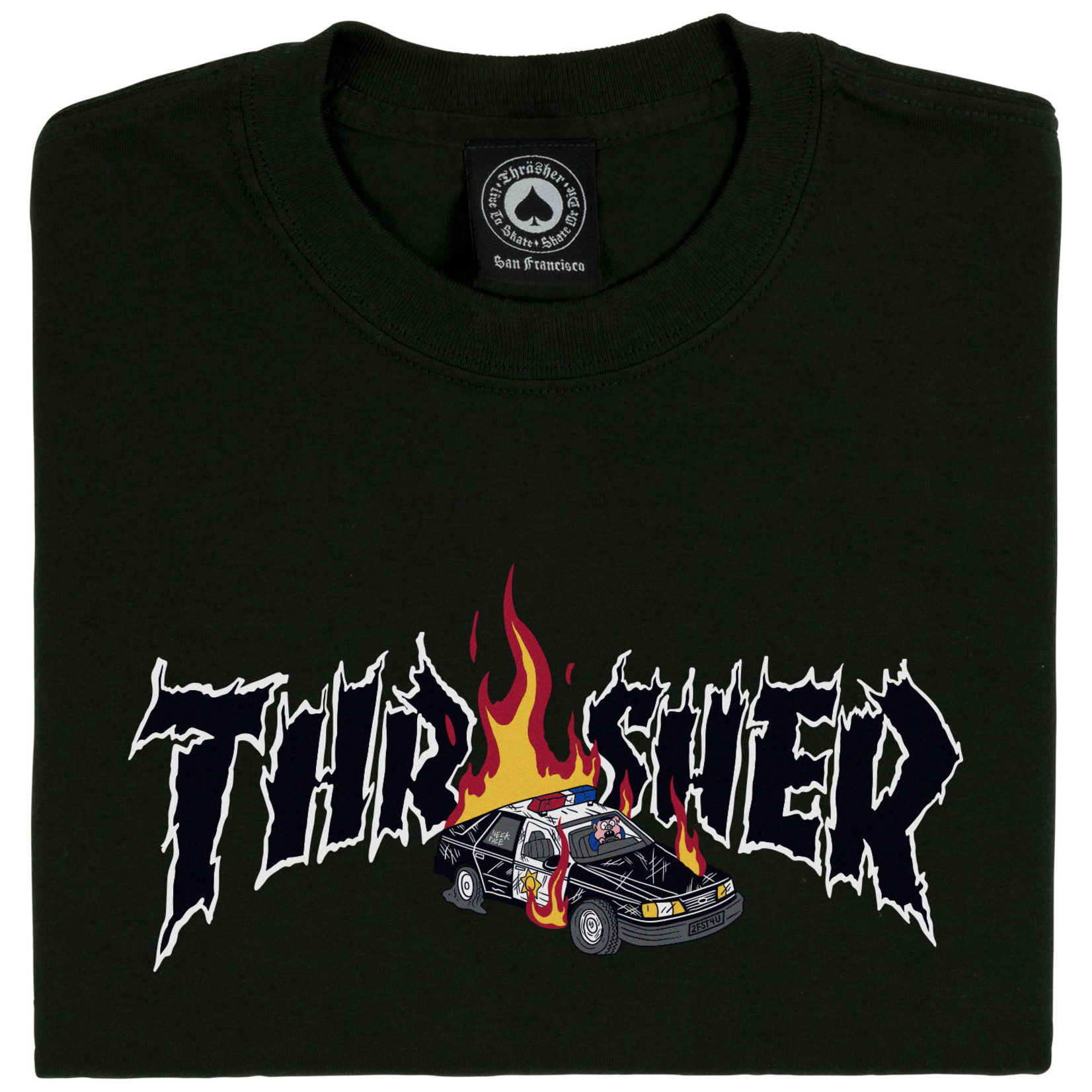 Thrasher Thrasher Cop Car T-shirt- Black