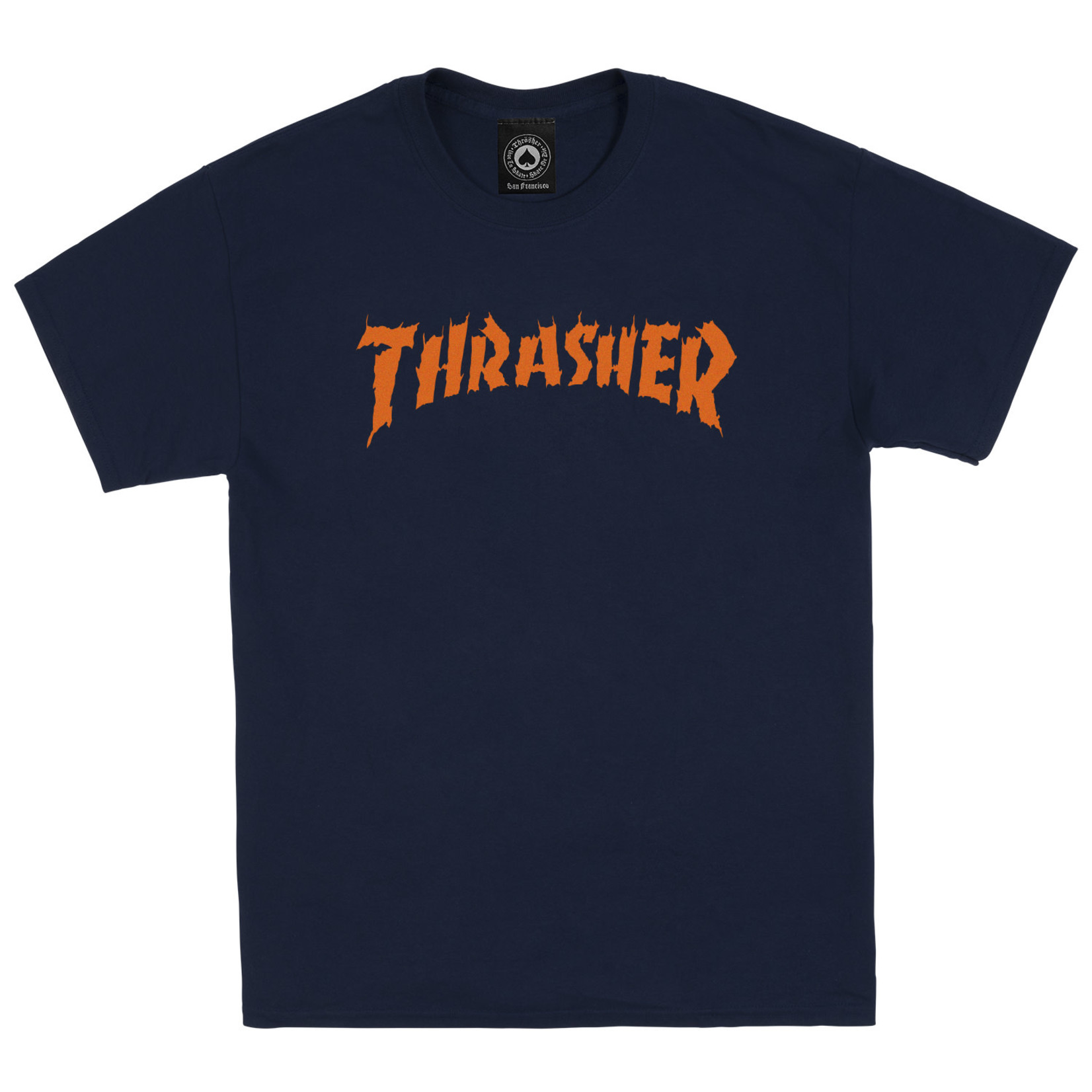 Thrasher Thrasher Burn it Down S/S T-shirt- Navy Blue