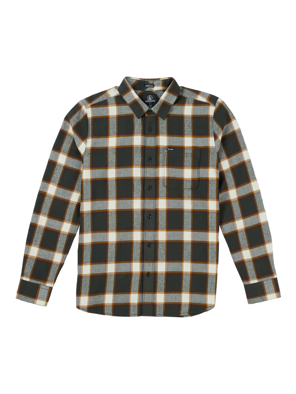 Volcom Caden Plaid LS Flannel - Rinsed Black