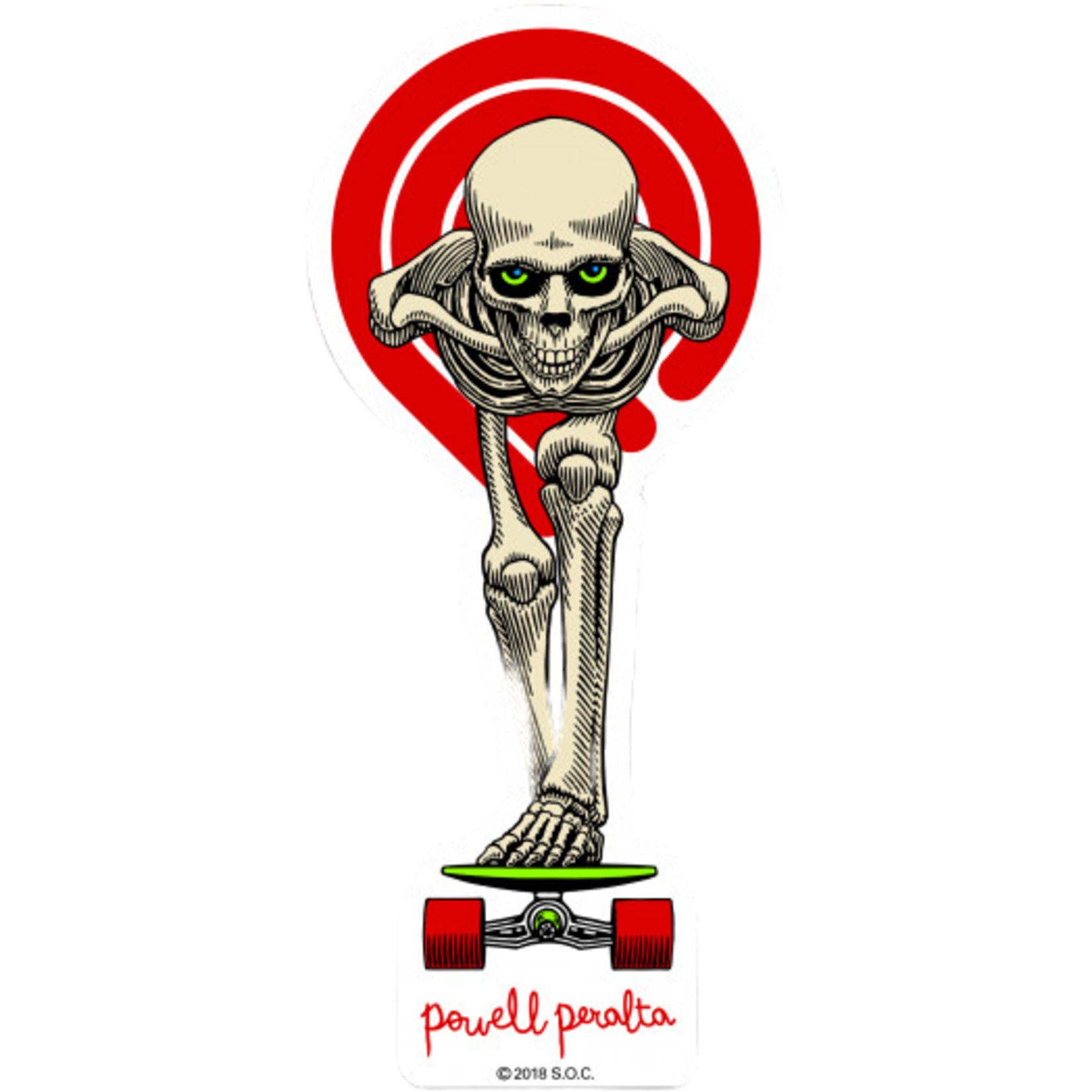 Powell Peralta Powell Peralta Tucking Skeleton Sticker - 3.65" x 1.6"