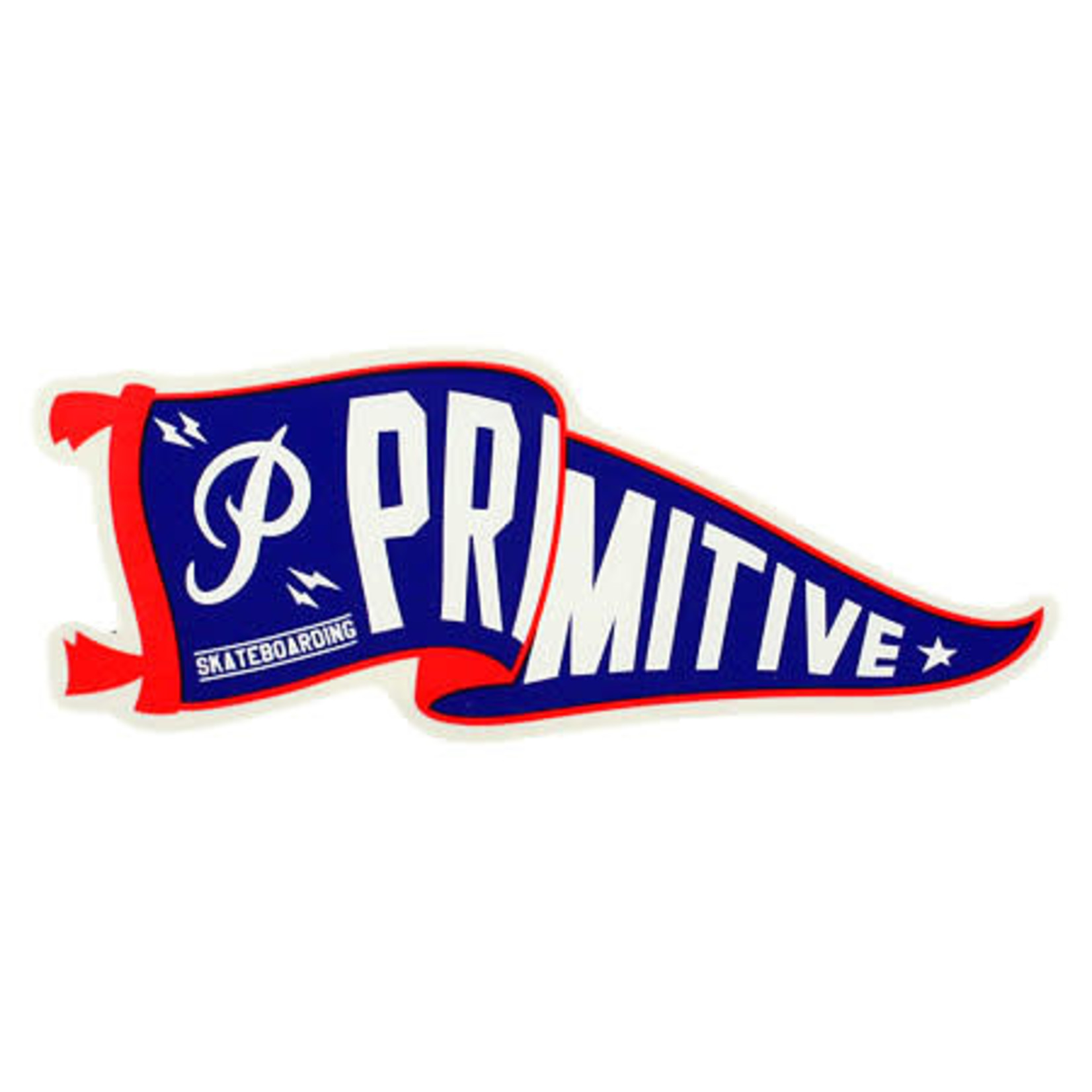 Primitive Skateboards Primitive Pennant Sticker - Red/Blue - 4.5" x 2" - Assorted