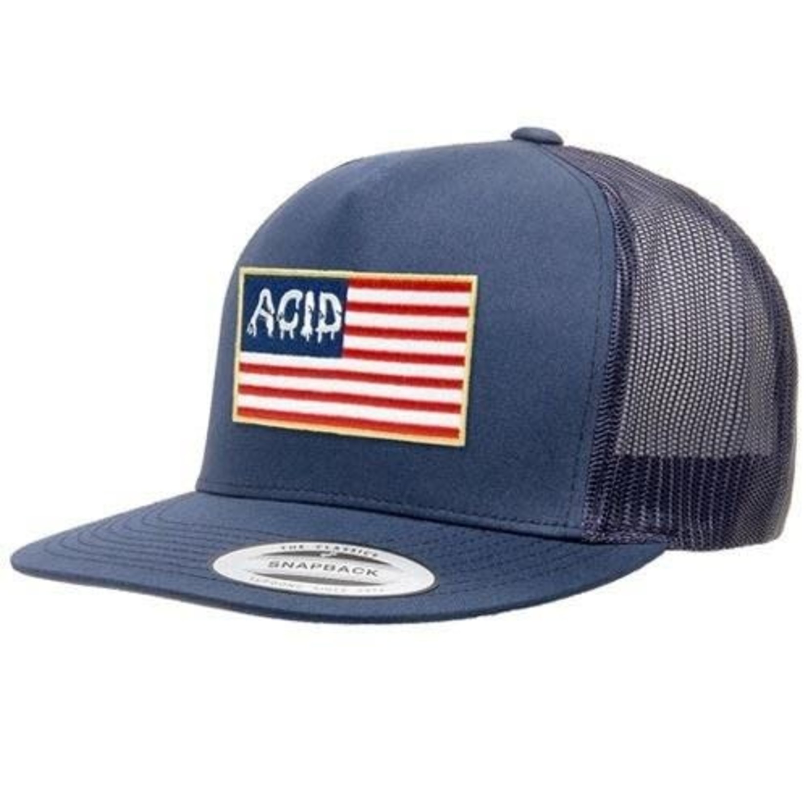 Acid Chemical Co. Acid Flag Trucker Snapback Hat - Navy