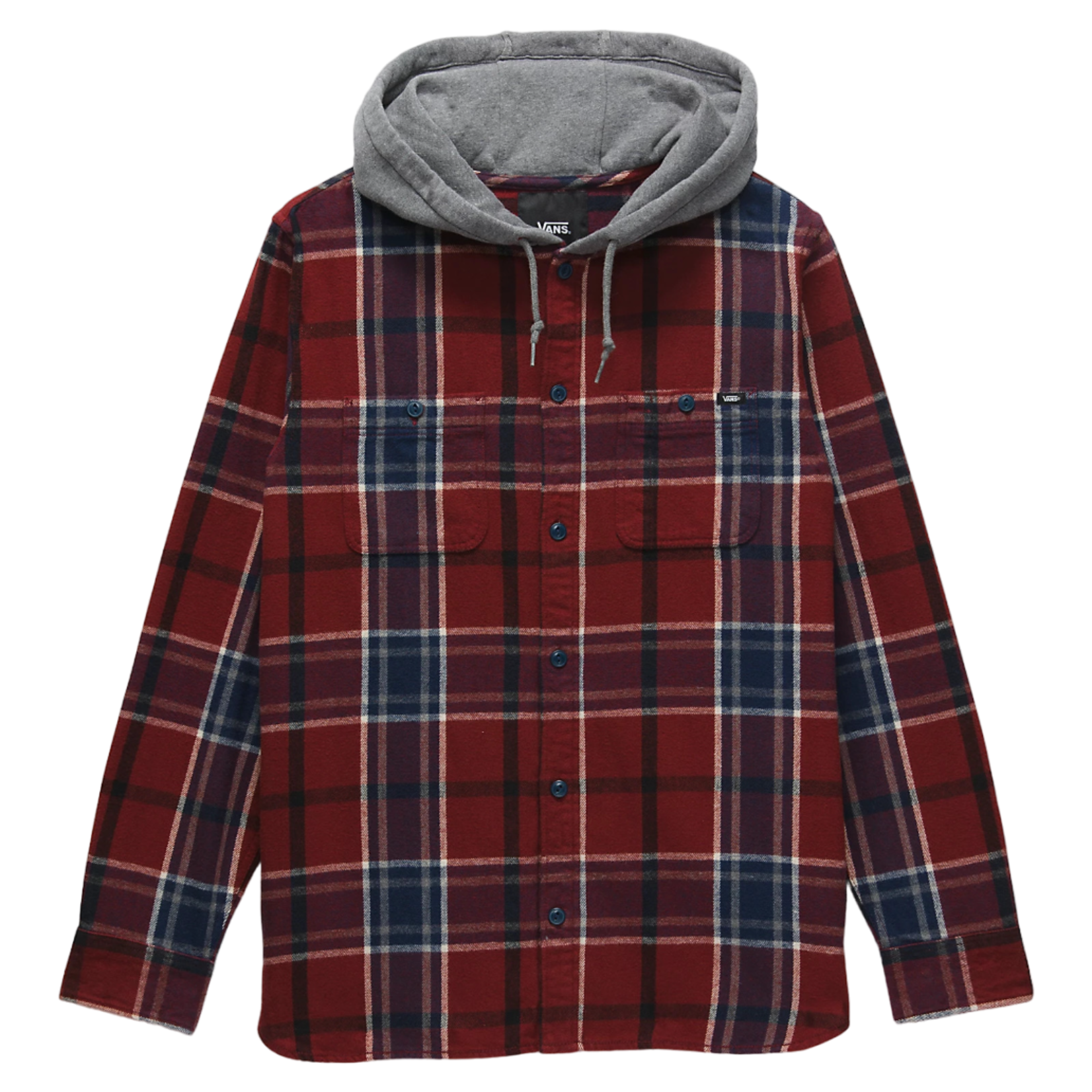 Vans Lopes Button Down Hooded Flannel Shirt - Syrah/Dress Blues - Attic  Skate & Snow Shop