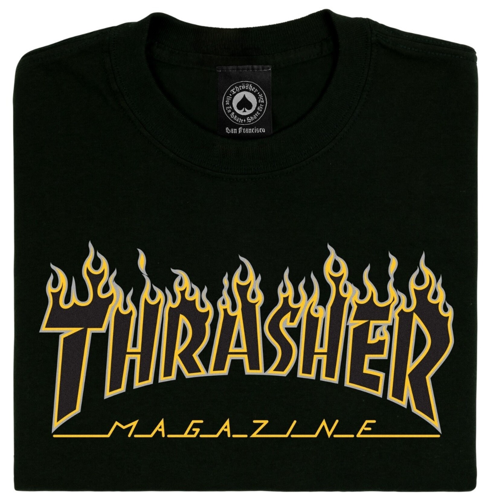 Thrasher Thrasher Flame Logo T-Shirt - Black/Black