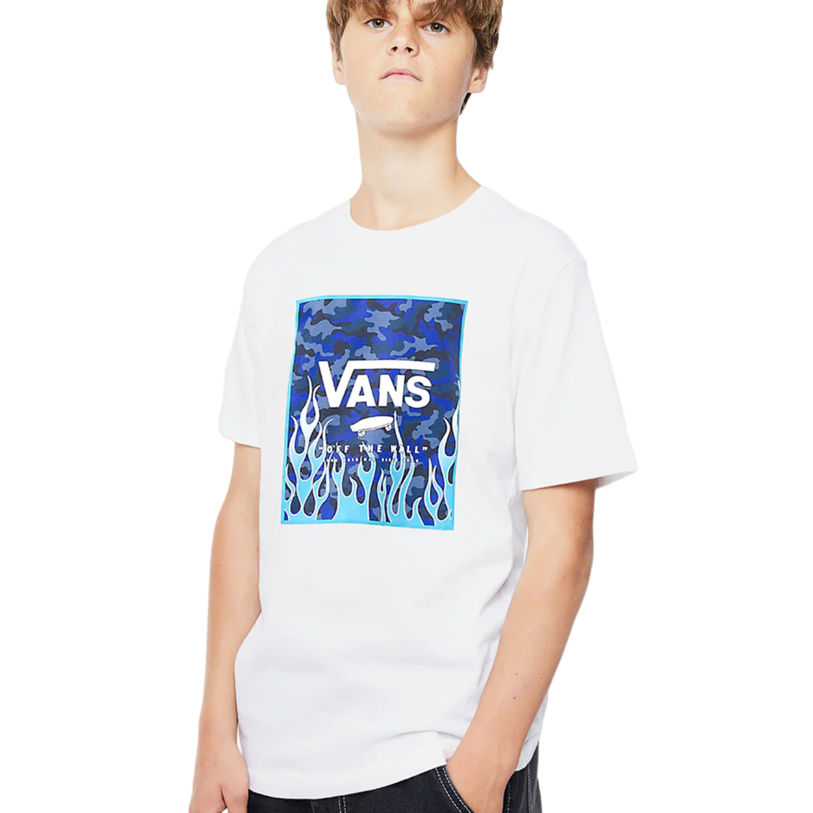 Vans Vans Boys T Shirt - Print Box White/Camo Flame