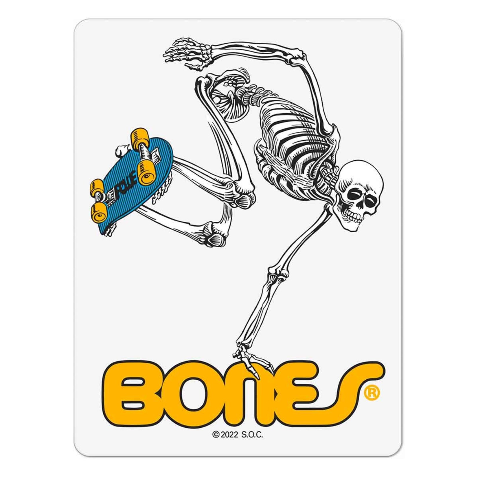 Bones Bones Skateboard Skeleton Sticker - 4"