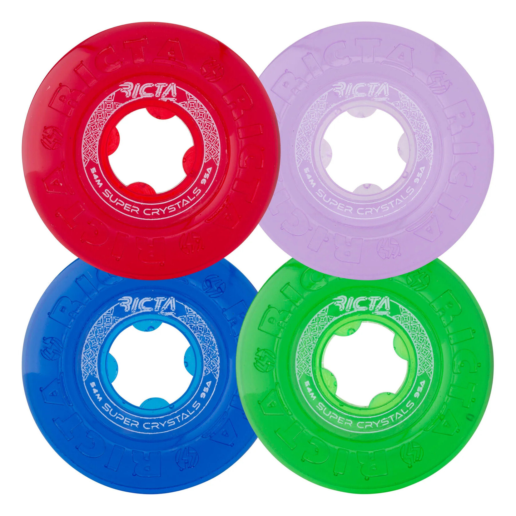 Ricta Ricta Super Crystals 54mm 95a Wheels - Trans Purple/Green/Blue/Red - (Set of 4)