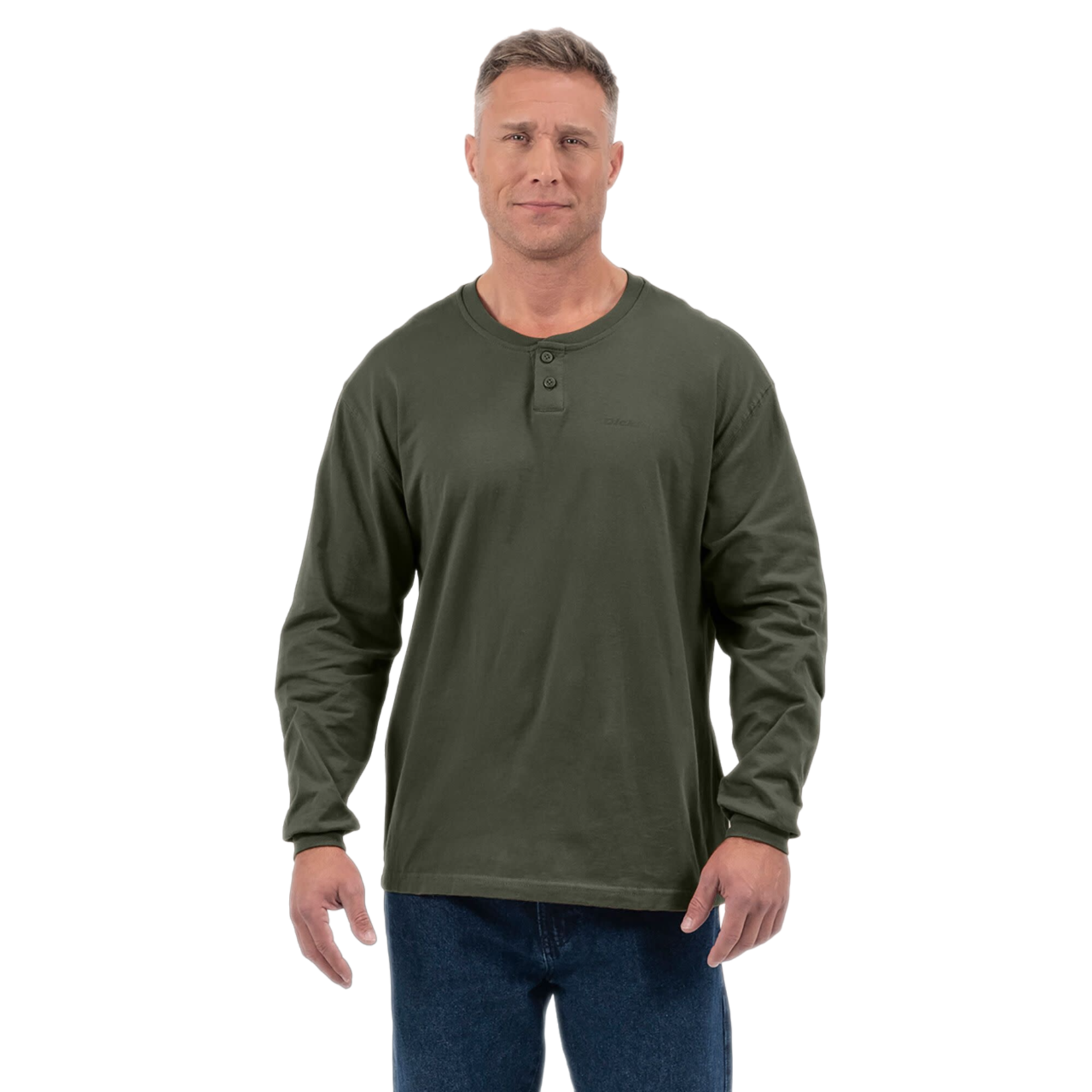 Dickies L/S Henley T-Shirt - Olive Green - Attic Skate & Snow Shop