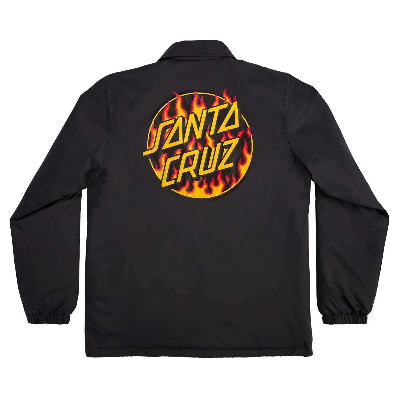 Santa Cruz Skateboards Thrasher Flame Dot Santa Cruz Coach Jacket- Black