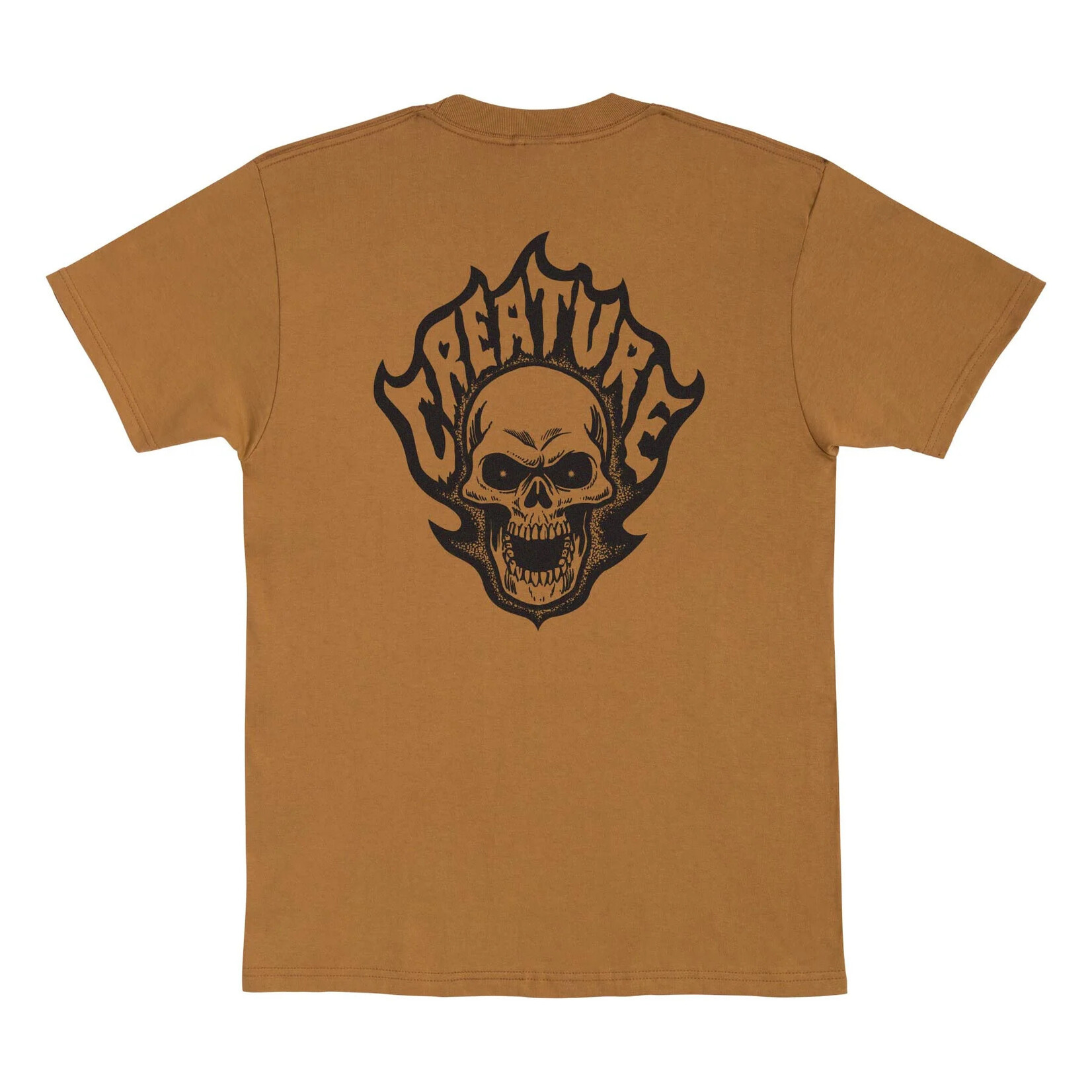 Creature Creature Bonehead Flame T-Shirt - Brown Sugar