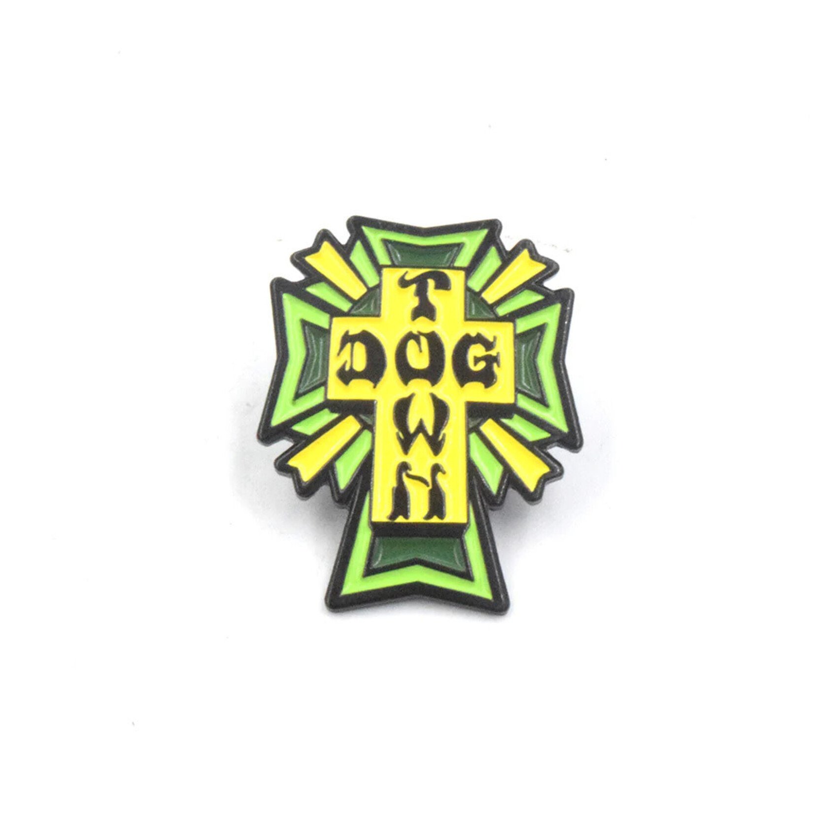Dogtown Dogtown Cross Logo Color Enamel Pins - Green/1.25"