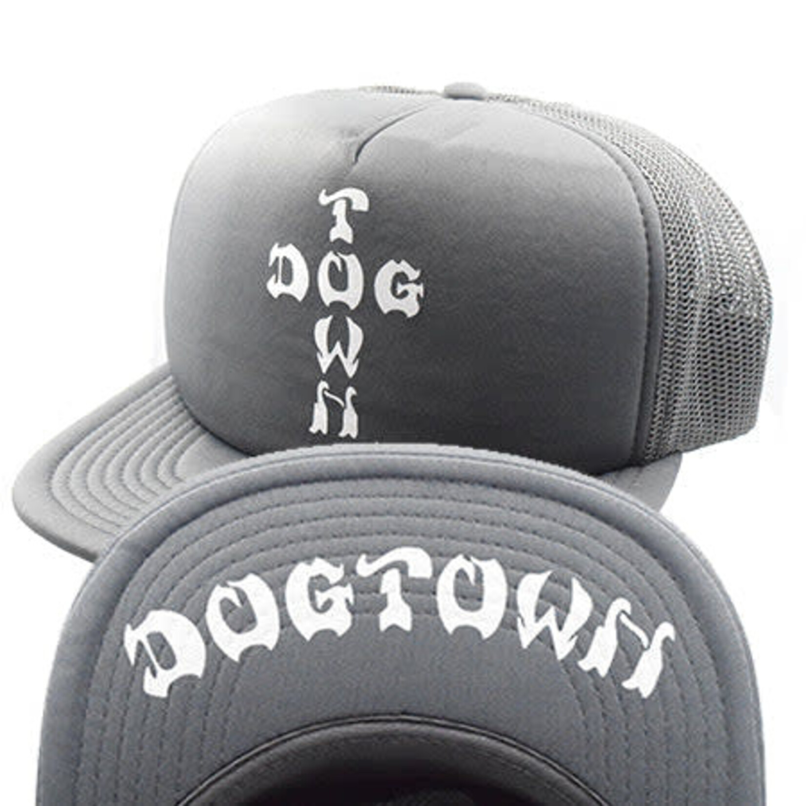 Dogtown Dogtown Cross Letters Flip Mesh Hat - Charcoal Grey