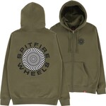 Spitfire Wheels SPITFIRE CLASSIC '87 SWIRL FILL ZIP HOOD ARMY w/ BLACK & WHITE PRINTS - MD