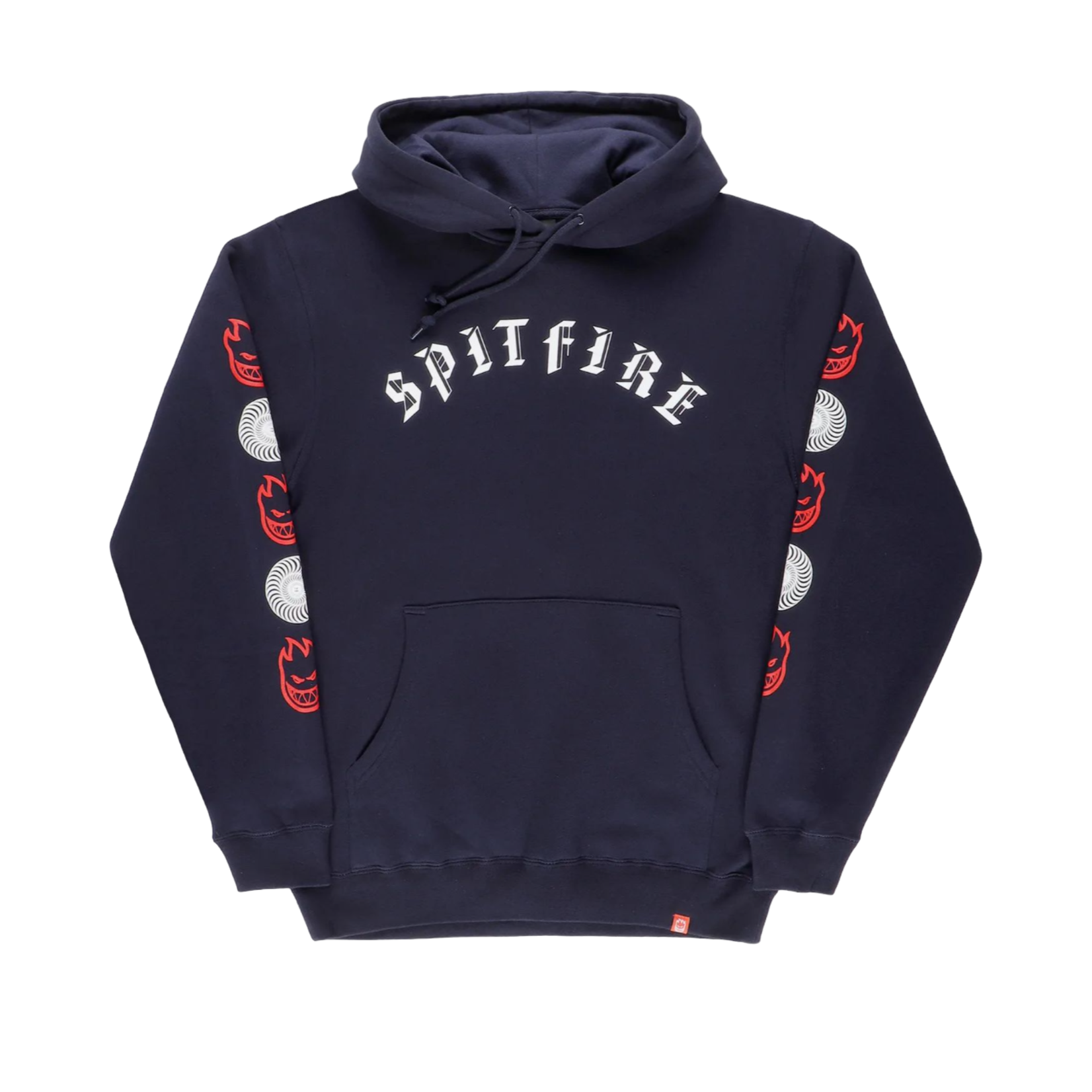 Spitfire SPITFIRE OLD E COMBO SLEEVE HOOD NAVY w/ WHITE & RED PRINTS - XL