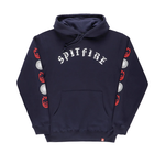 Spitfire Wheels SPITFIRE OLD E COMBO SLEEVE HOOD NAVY w/ WHITE & RED PRINTS - SM