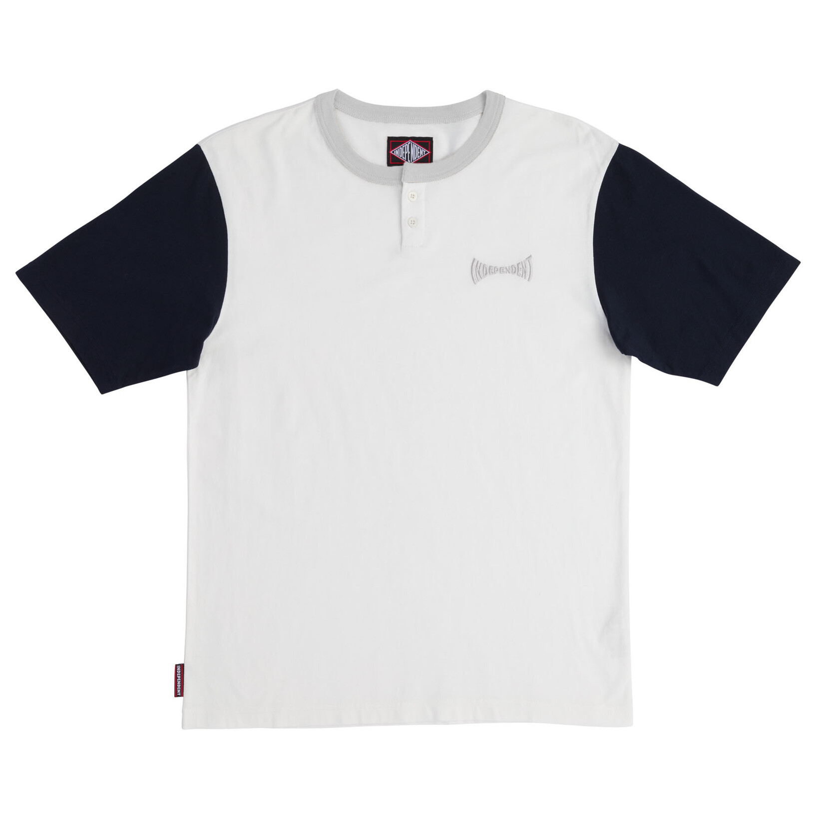 Independent Independent Spanning Henley T-Shirt - White/Navy/Grey -