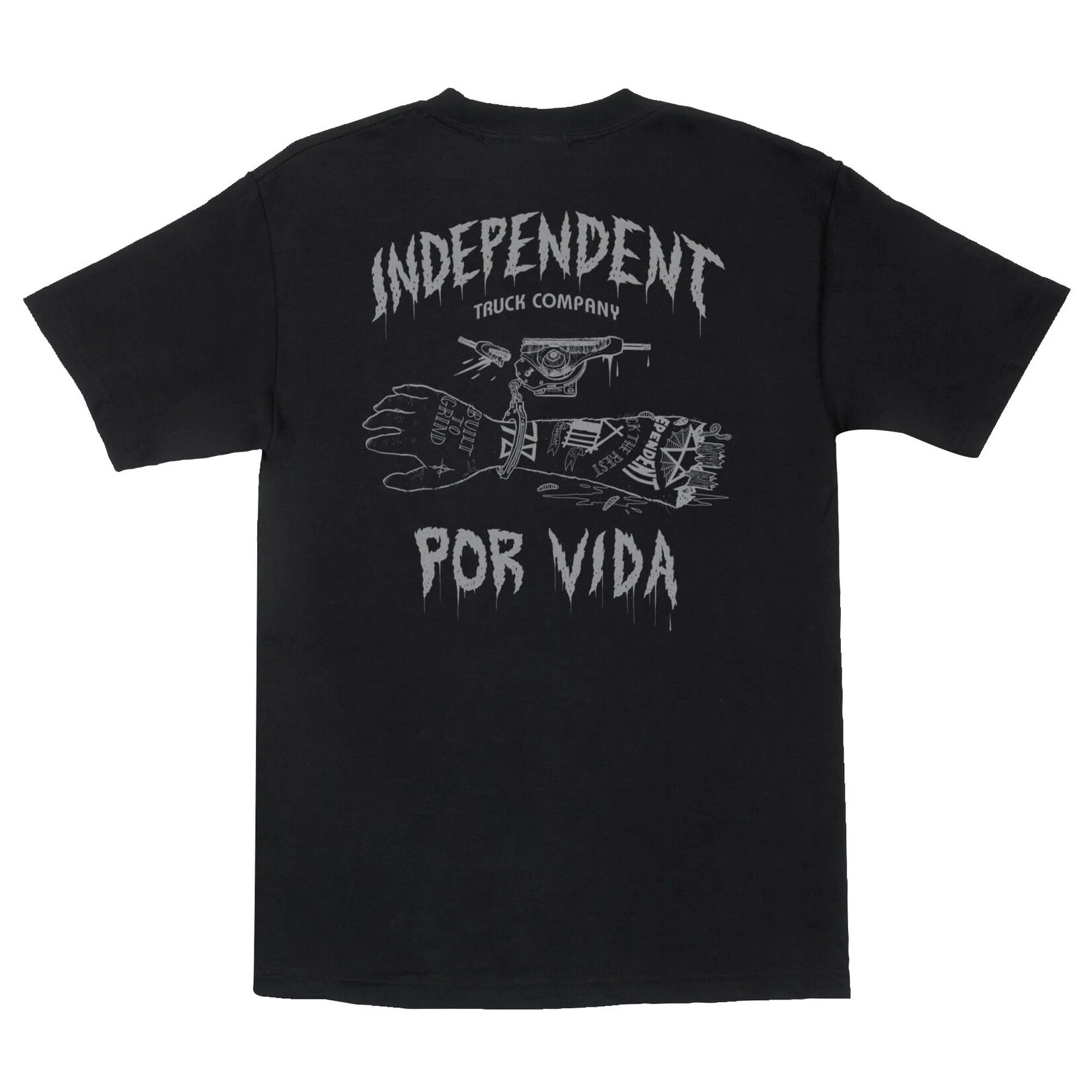 Independent Independent Por Vida S/S Heavyweight T-Shirt - Black - XL -