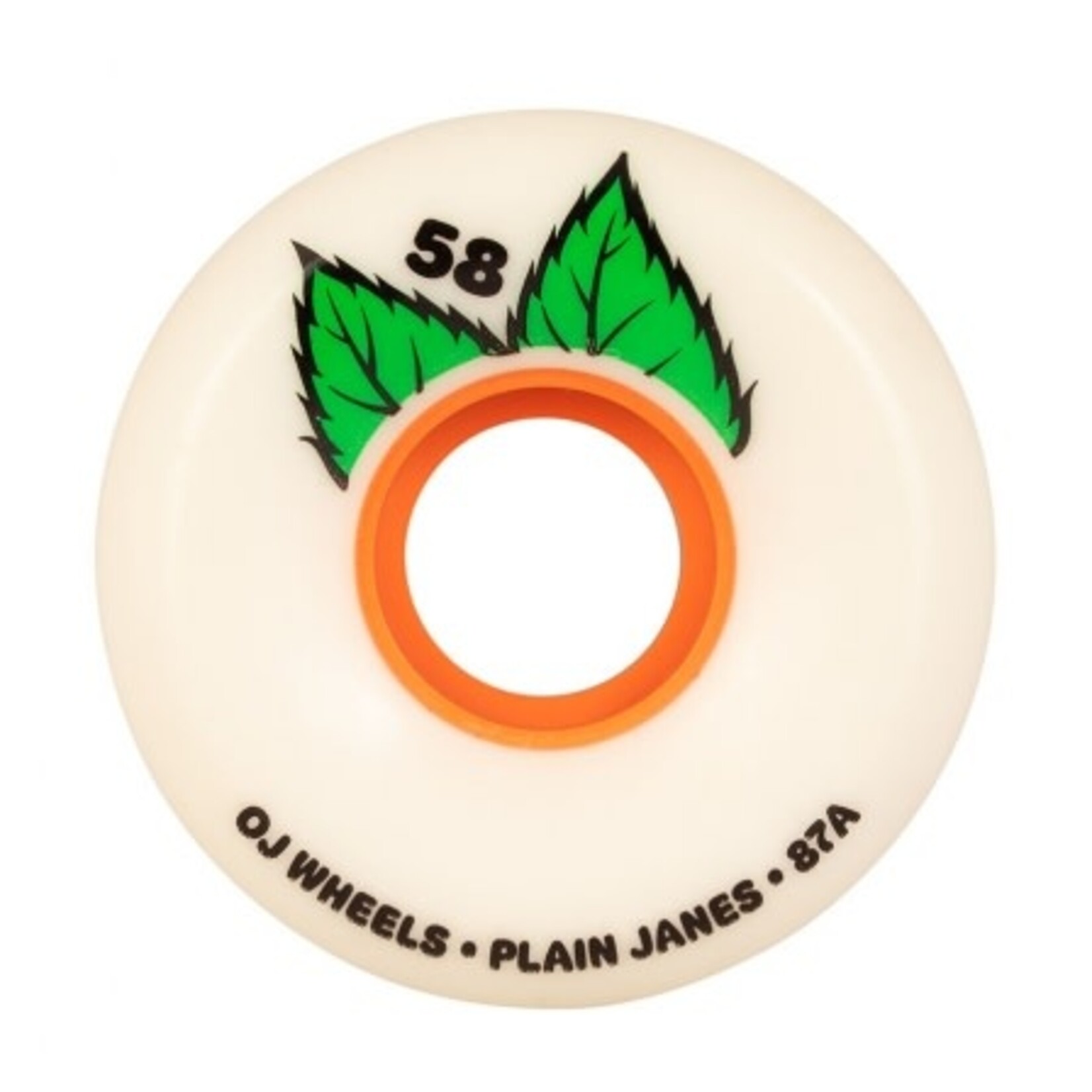 OJ Wheels OJ Skateboard Wheels Plain Jane Keyframe (Set of 4) 58mm 87a White