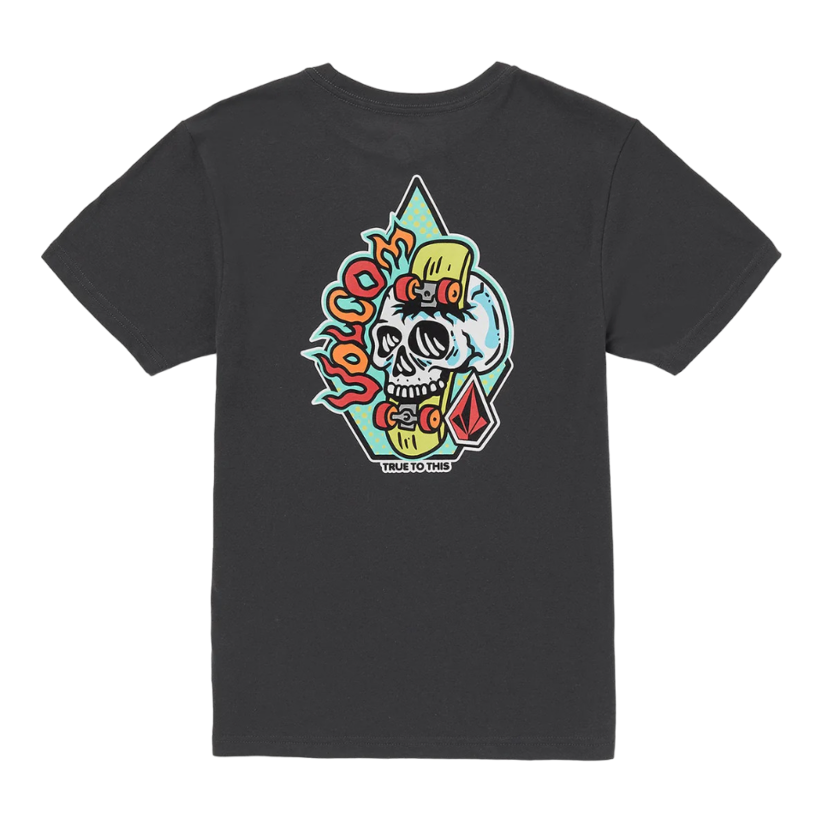 Volcom Volcom Big Boys Sticker Skull T-Shirt - Black