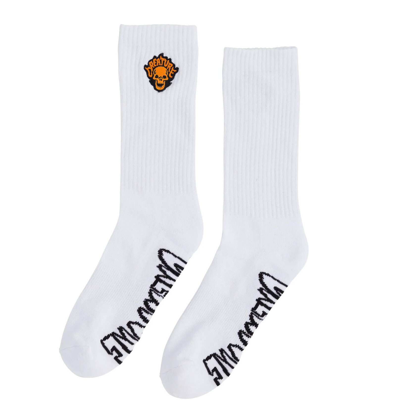 Creature Creature Bonehead Flame Crew Socks - 9-11 - White