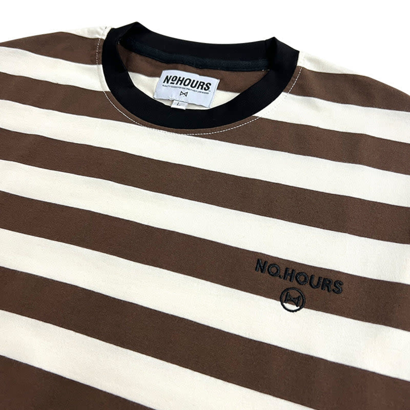 No Hours No Hours Aftermath LS T-Shirt- Brown/Off White