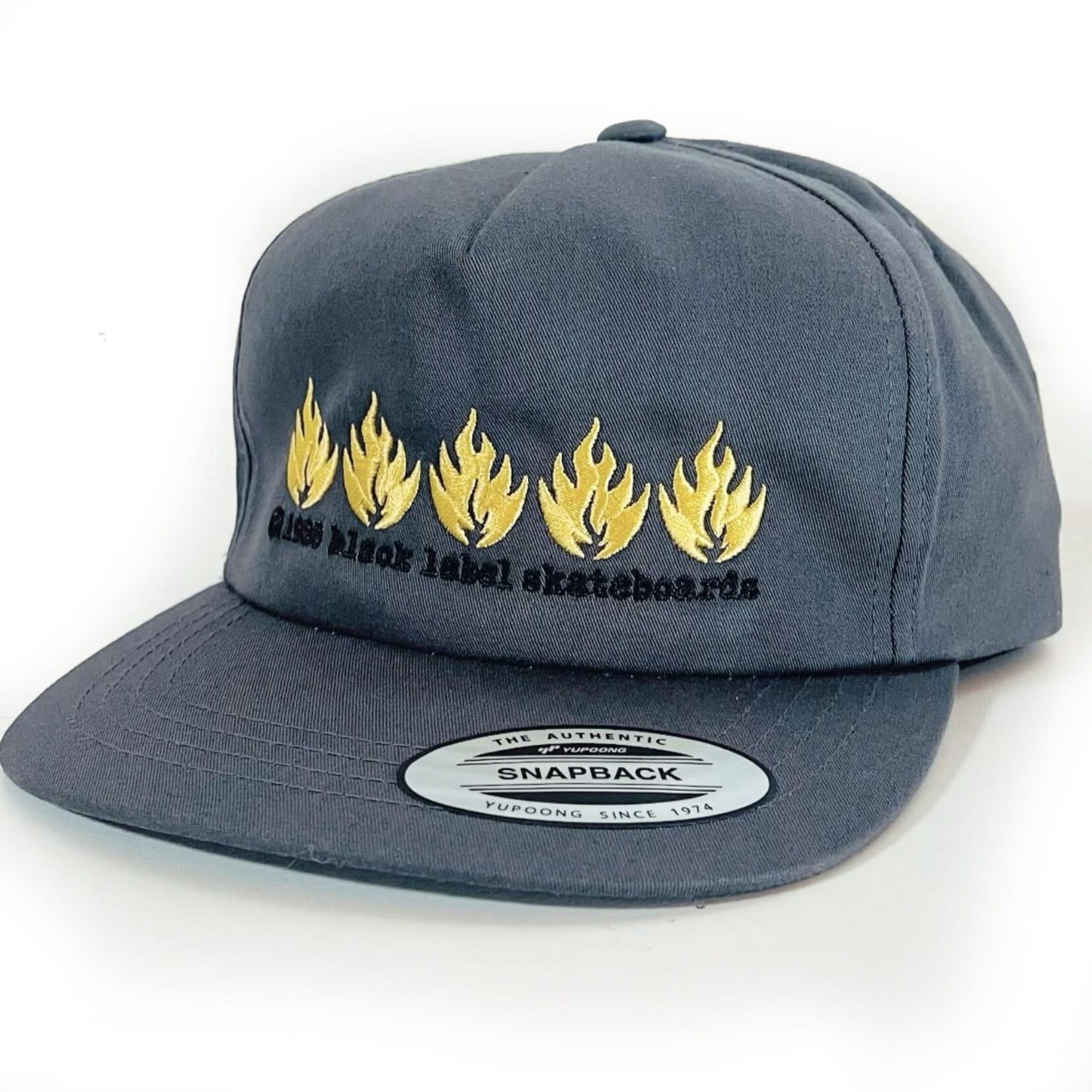 Black Label Black Label-5 FLAME- 5 Panel Hat-Charcoal