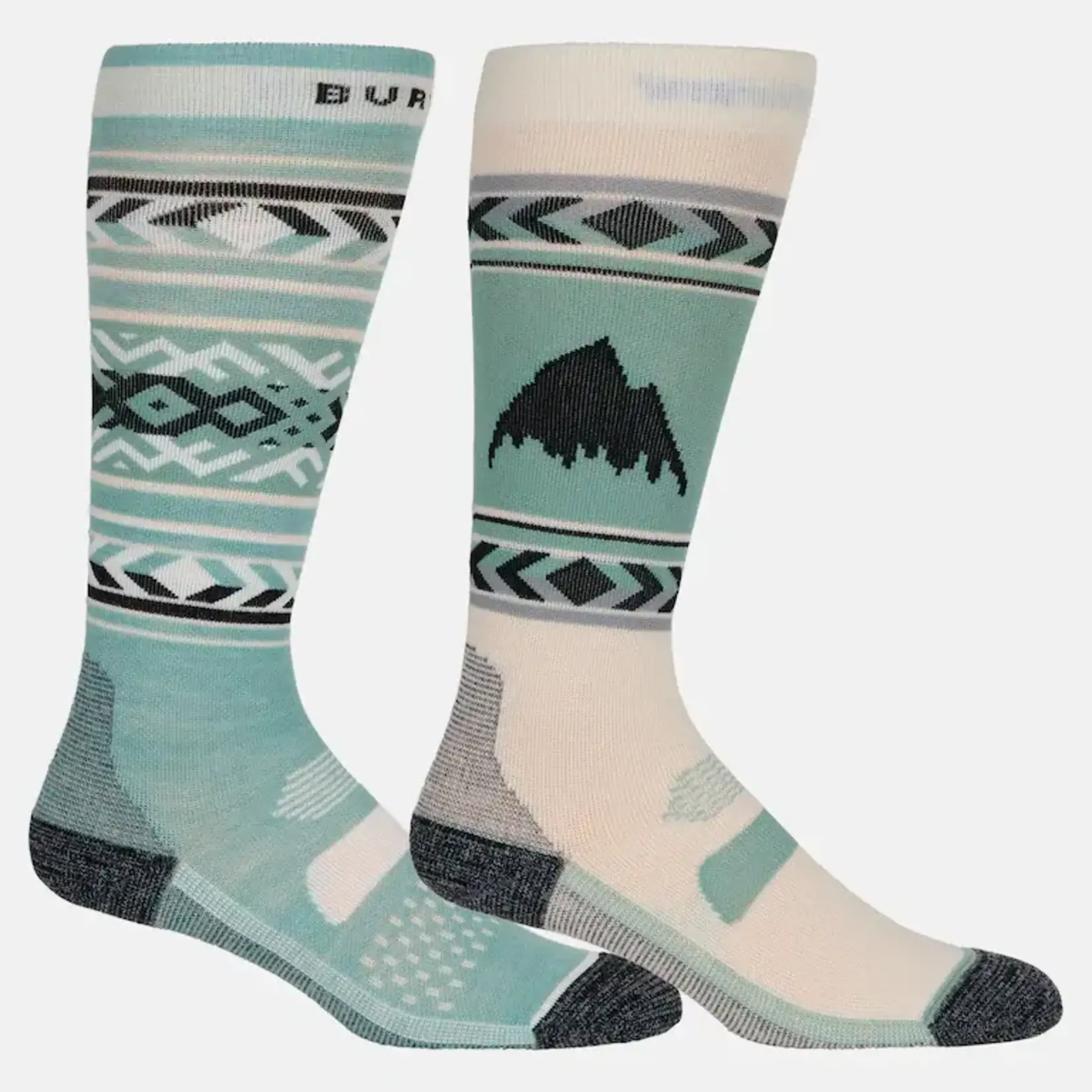 Burton Burton Womans Performance Lightweight Socks 2 Pack-Petrol Green-M/L