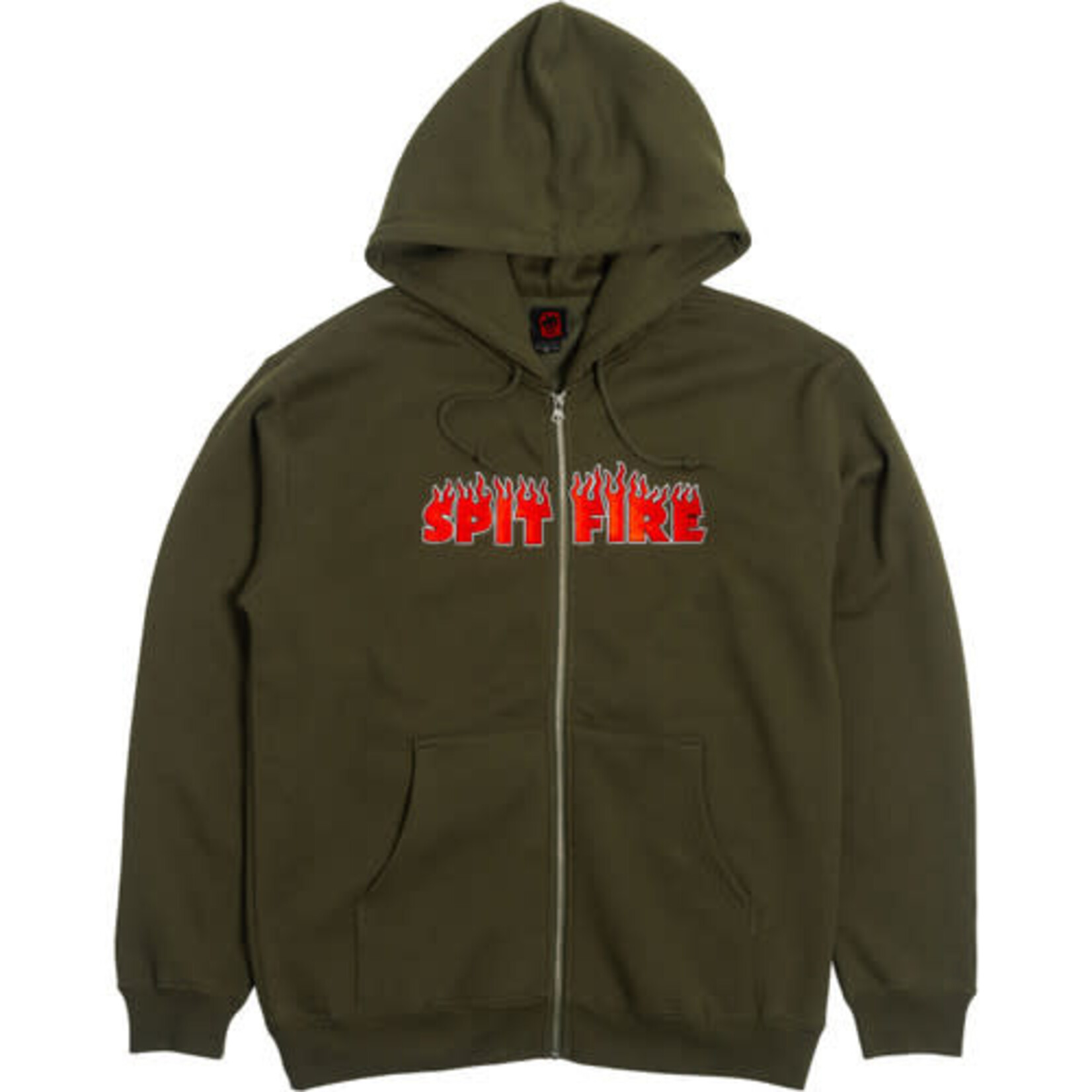Spitfire Spitfire - Demonseed Script Embroidered  Zip Hoodie - Olive -